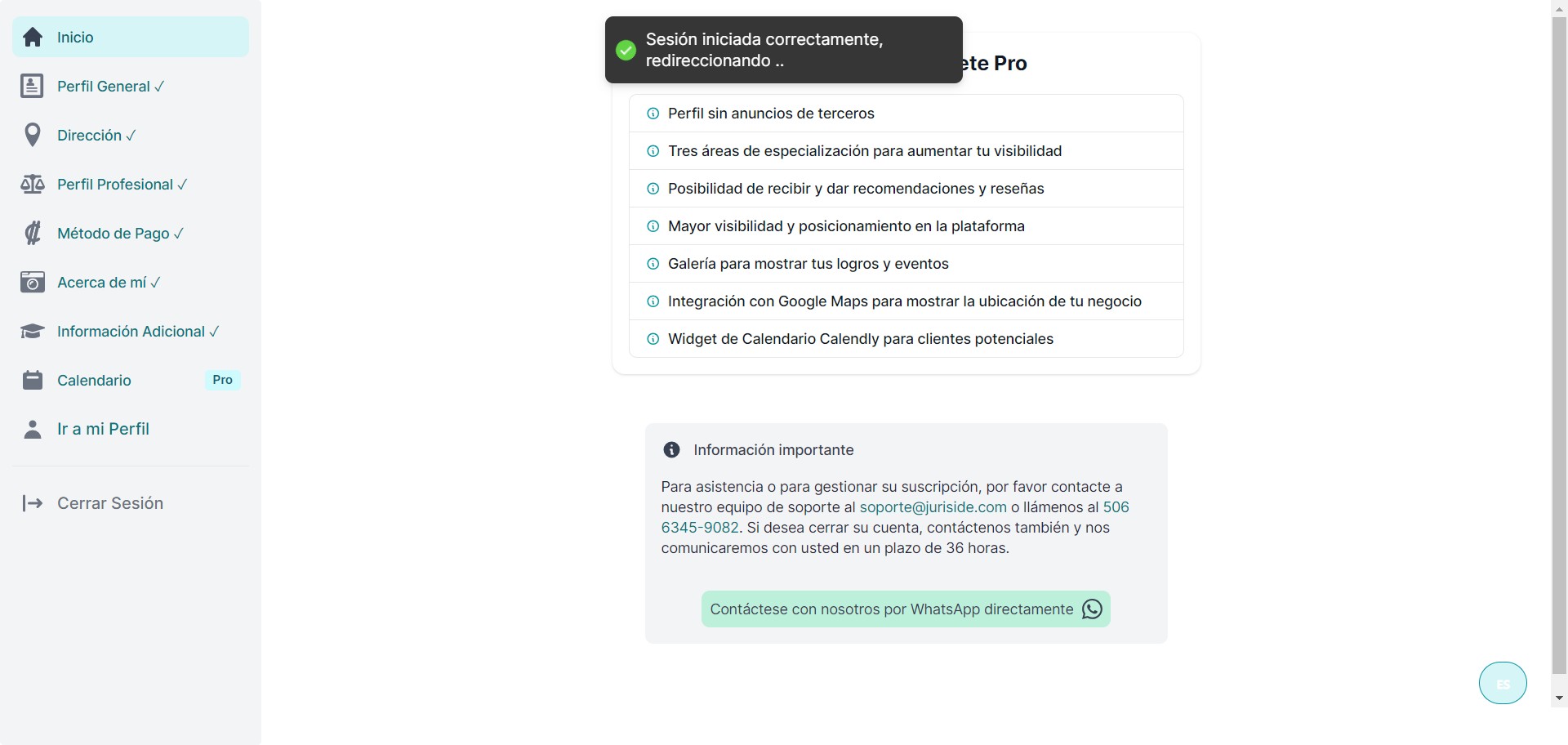 Haz click en "Ir a mi Perfil" y realiza la búsqueda del colega al cual deseas dejar una reseña o recomendación.