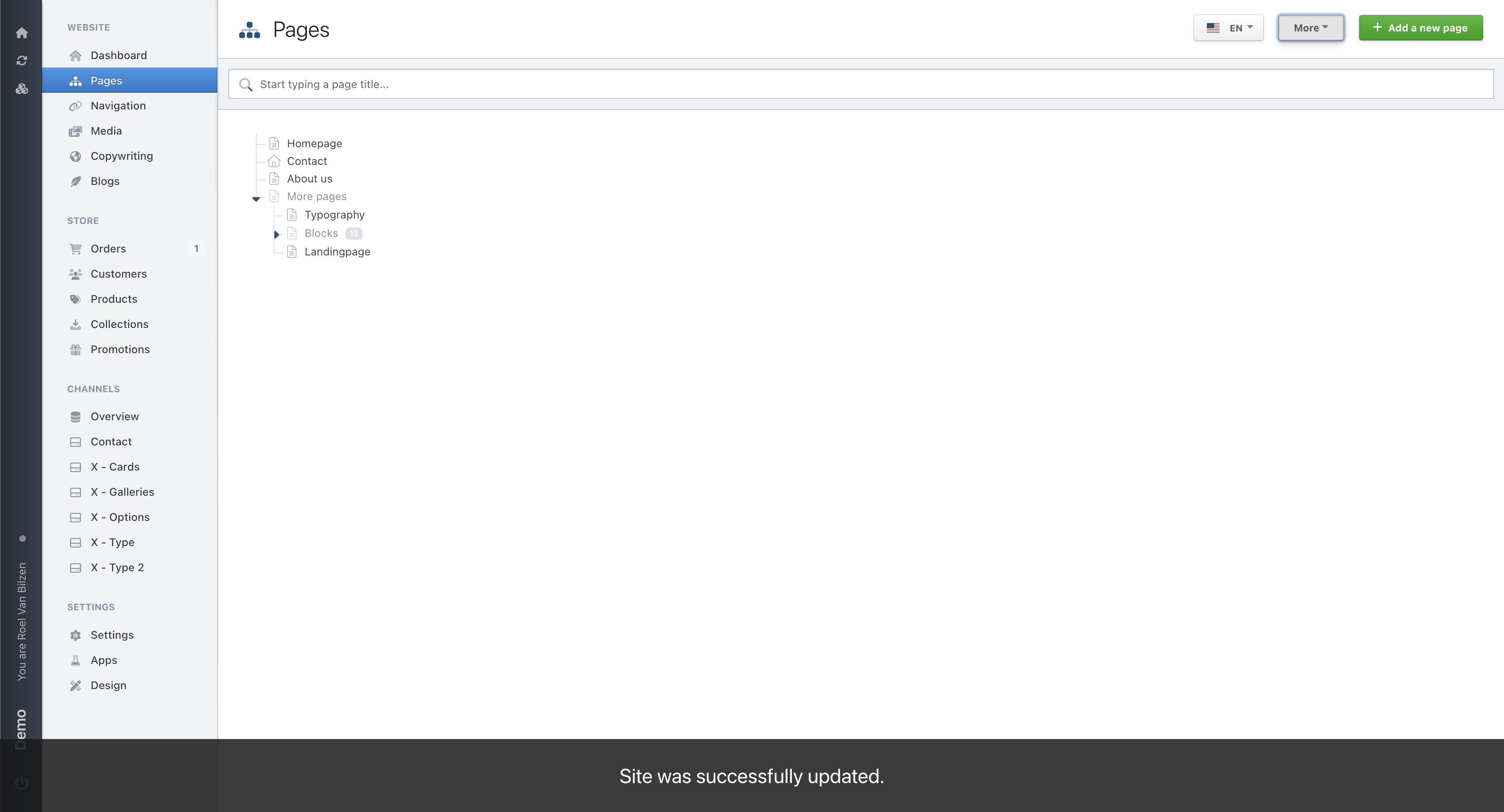 The house icon, which indicates the homepage, has been moved to the new homepage.