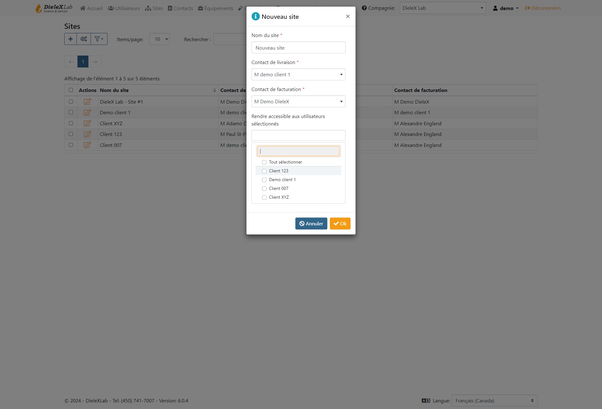 Dans le dernière boîte de sélection multiple, vous pouvez choisir à quel(s) utilisateur(s) vous voulez donner accès au site par défaut. Ces accès pourront être modifiés de façon granulaire pour chaque utilisateur dans le module de gestion des utilisateurs, mais cela peut vous rendre la tâche plus facile si par défaut, vous voulez déjà en attribuer.