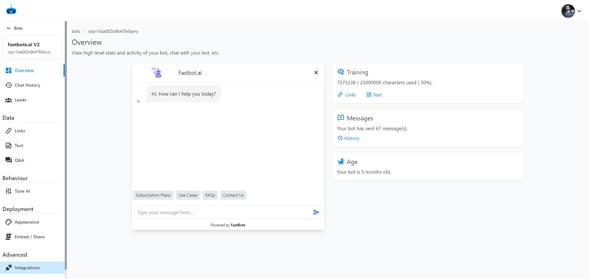 Click on "Integrations"