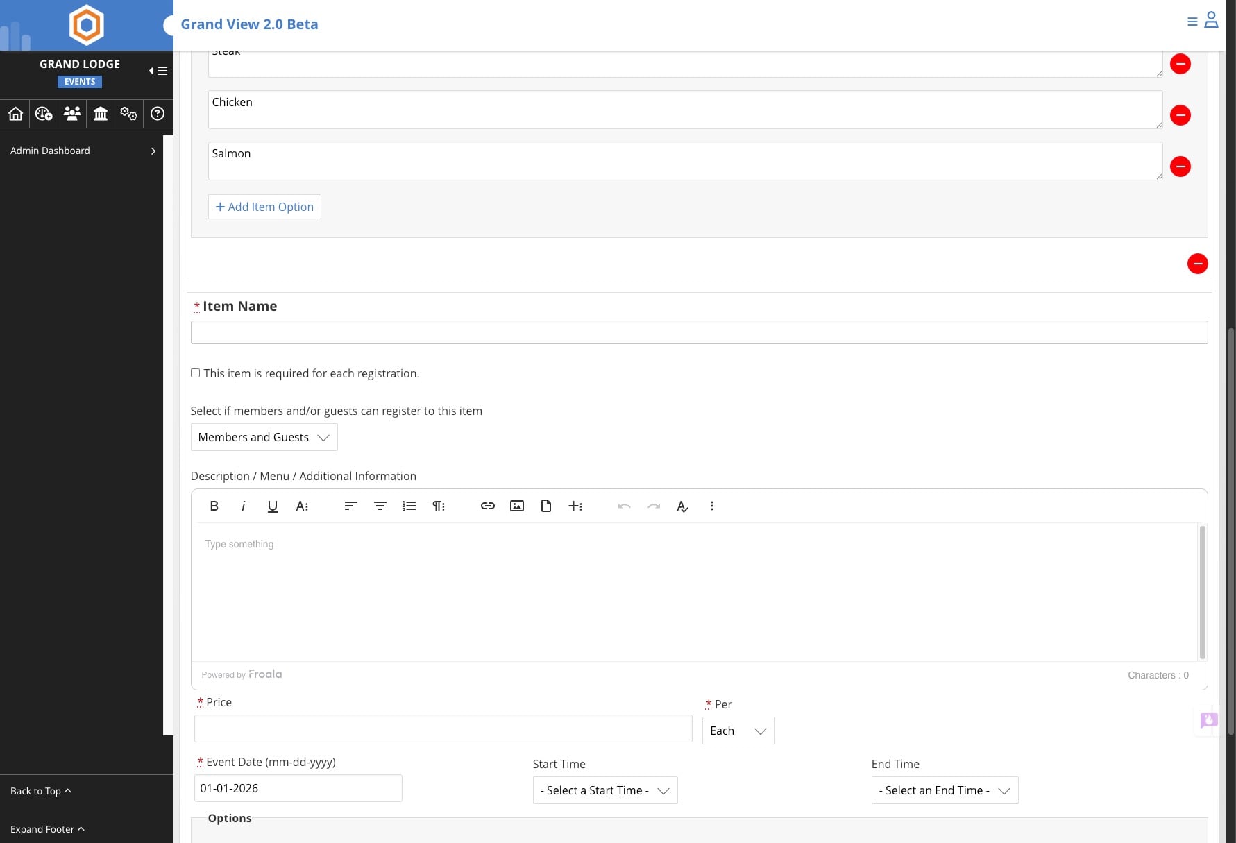 Repeat the earlier steps to set up the additional items