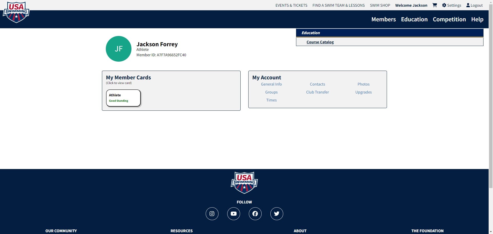 Click on "Course Catalog"