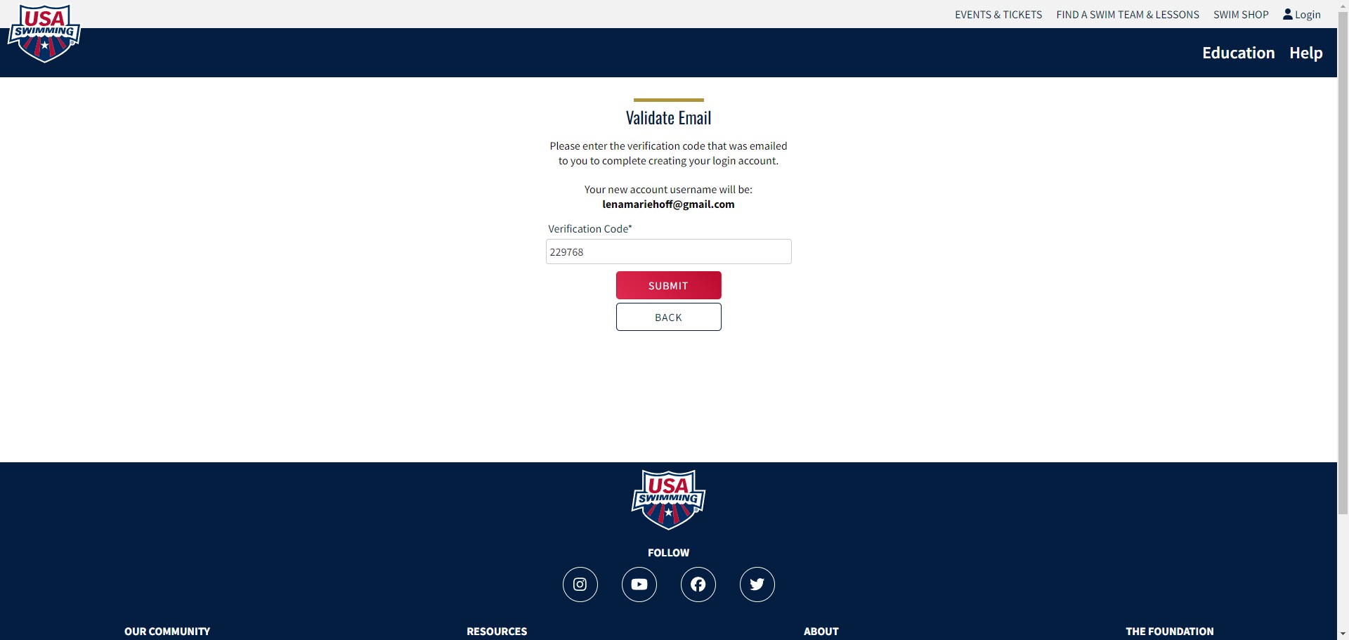 Add the code and press submit