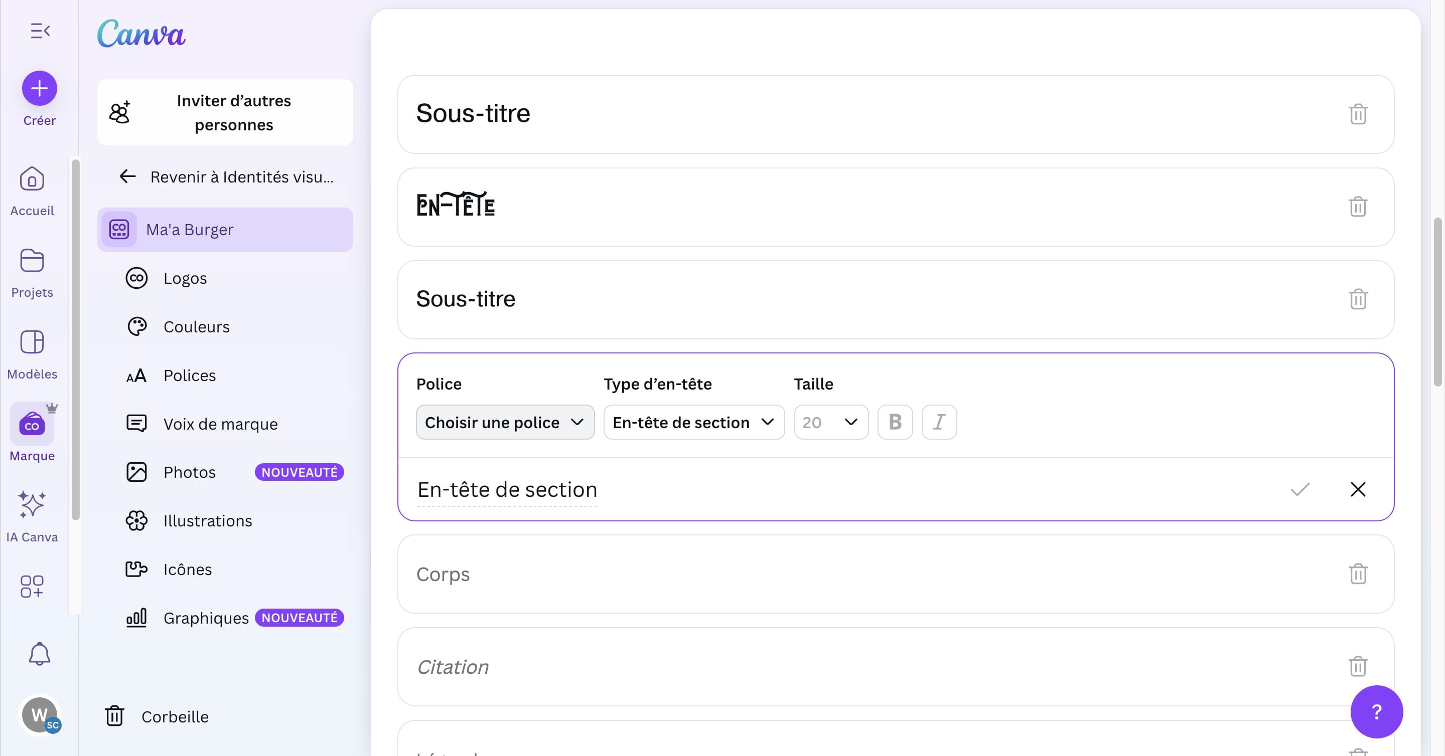 Cliquer sur "Choisir une police"