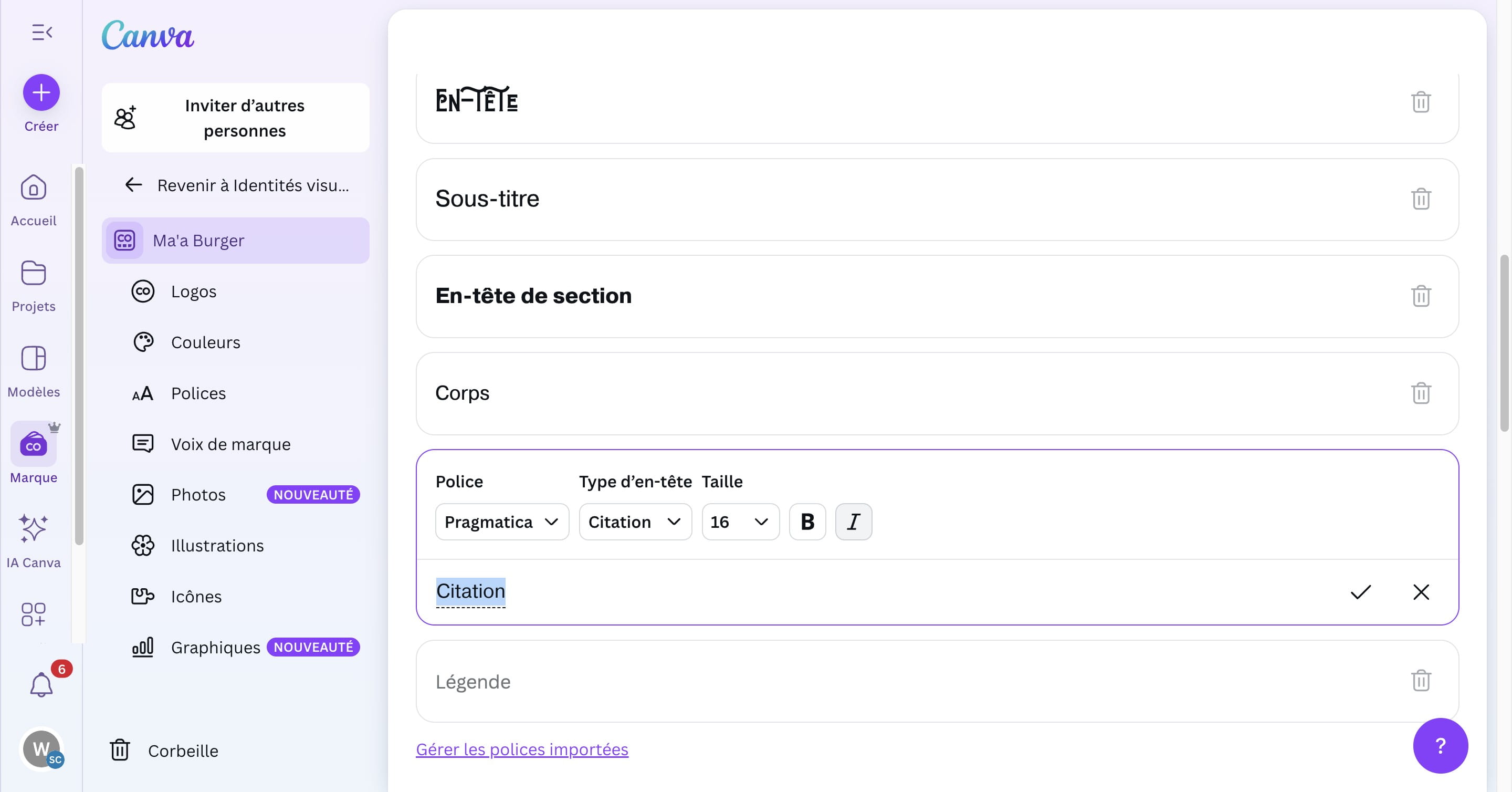 Appliquer un style en Italique pour qu'il soit automatiquement appliqué.