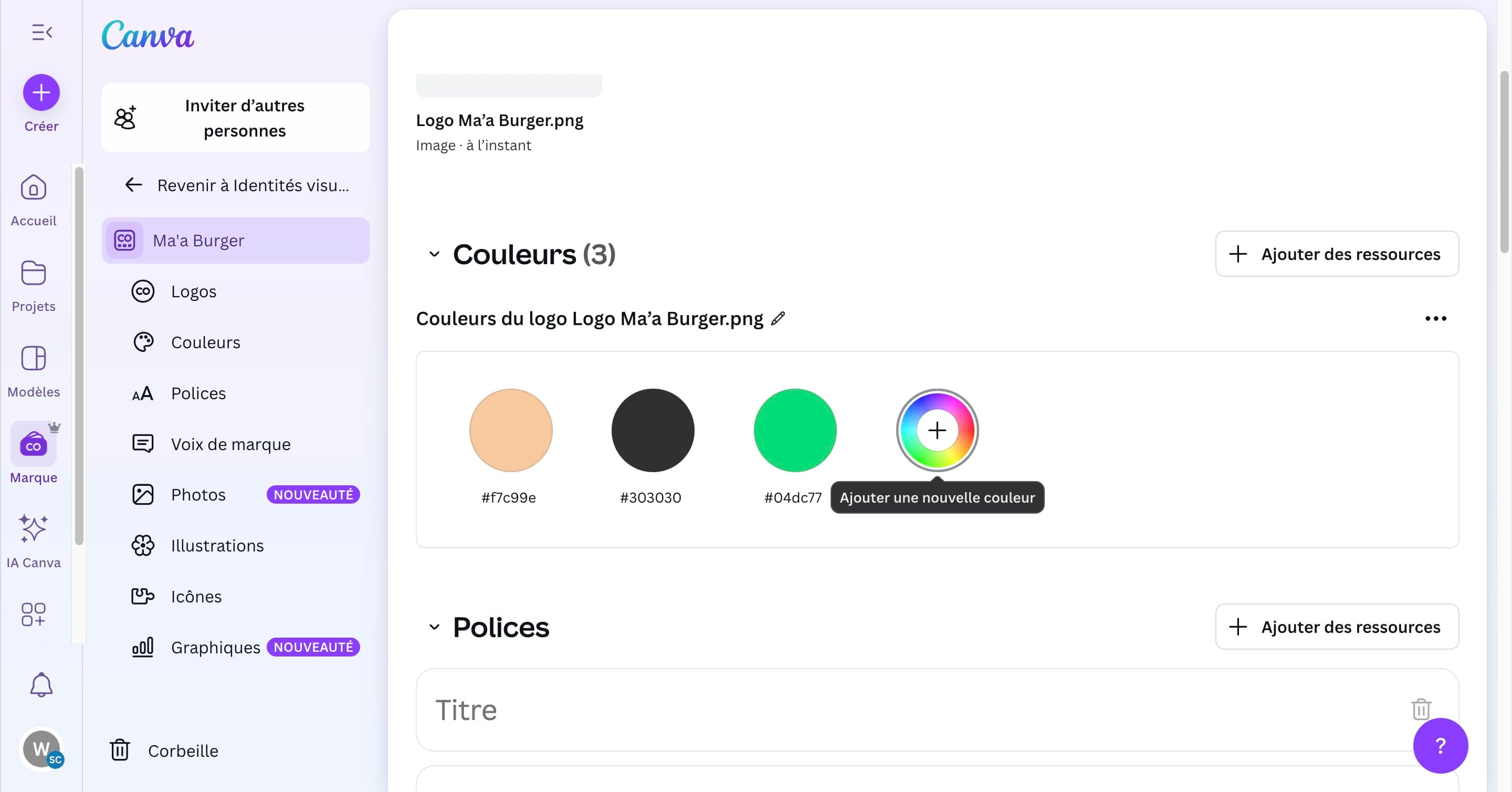 Ajouter ensuite la ou les autres couleurs nécessaires.