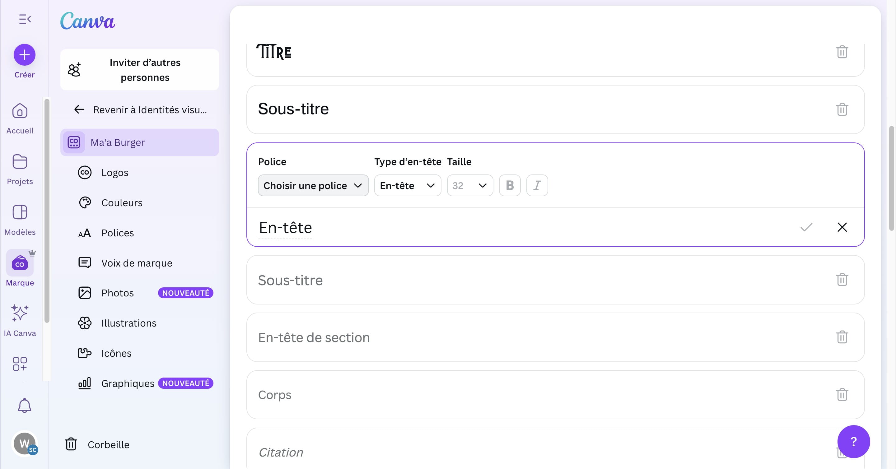 Cliquer sur "Choisir une police"