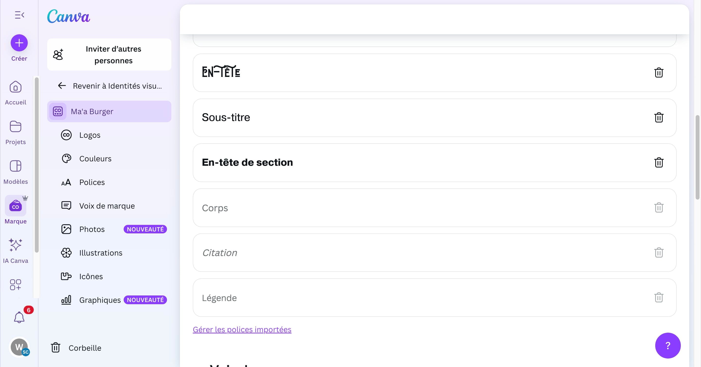 Choisir la police qui servira de "Corps" de texte aux différents contenus