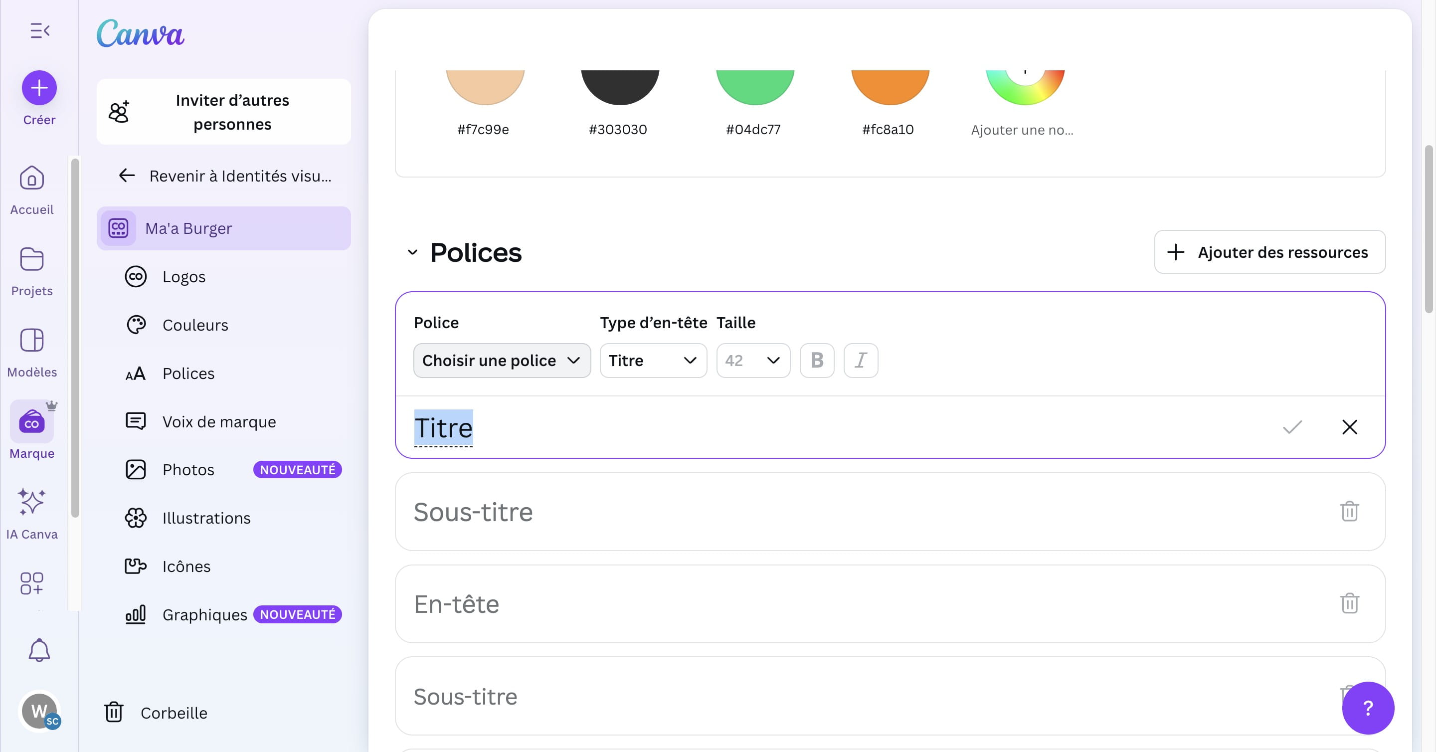 Cliquer sur "Choisir une police"