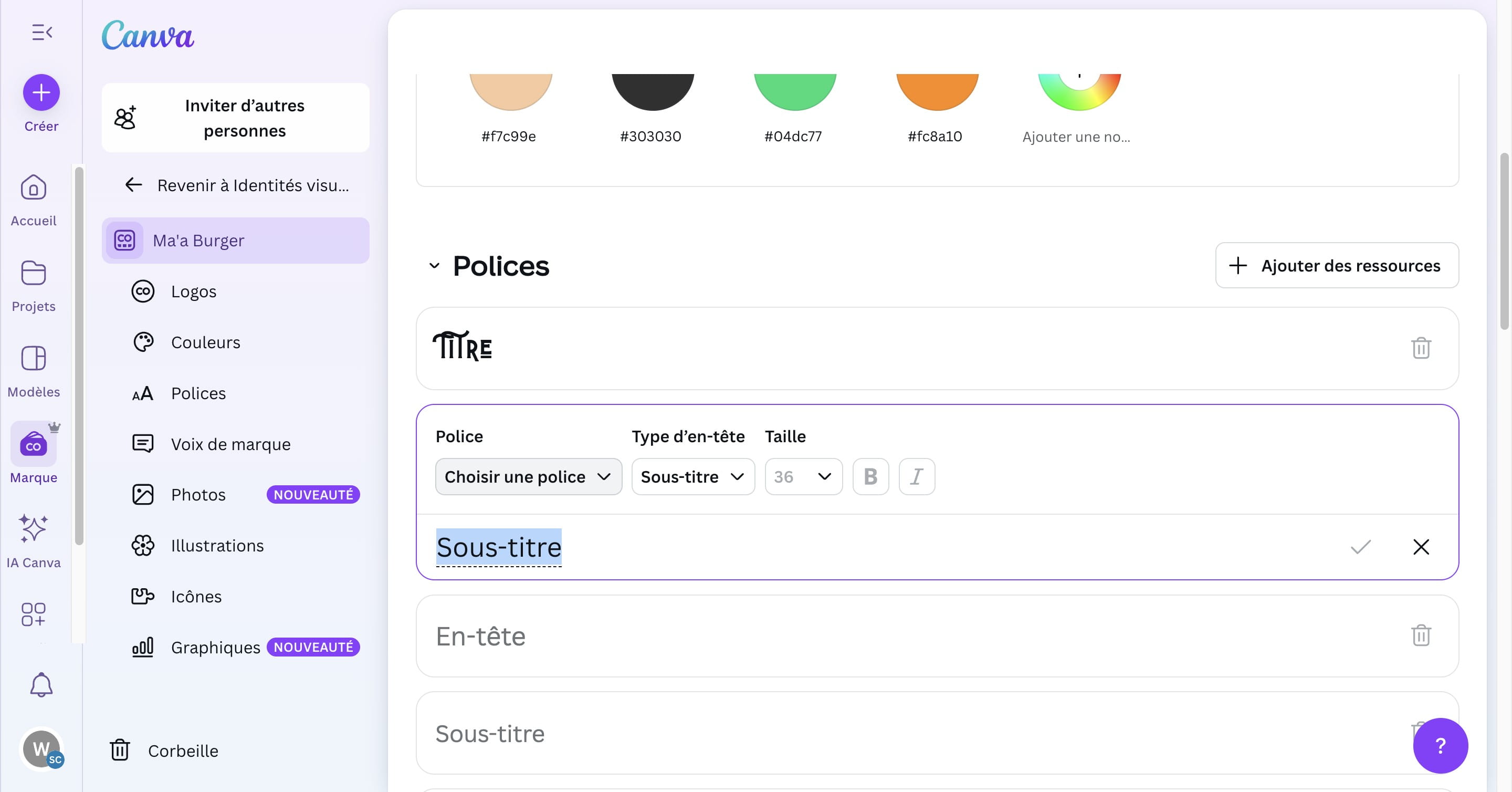 Cliquer sur "Choisir une police"