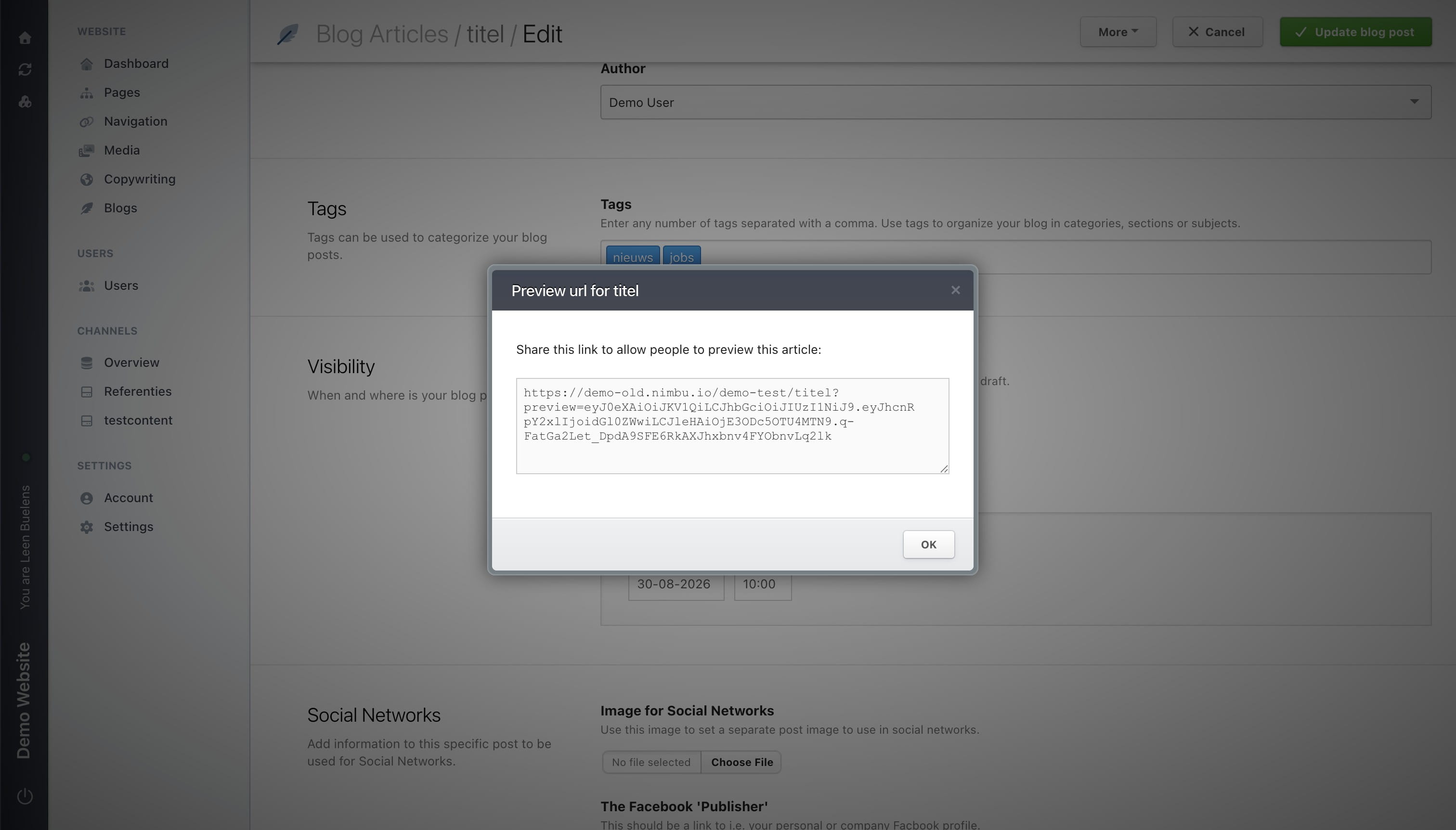 You can then copy the link and share it with others.