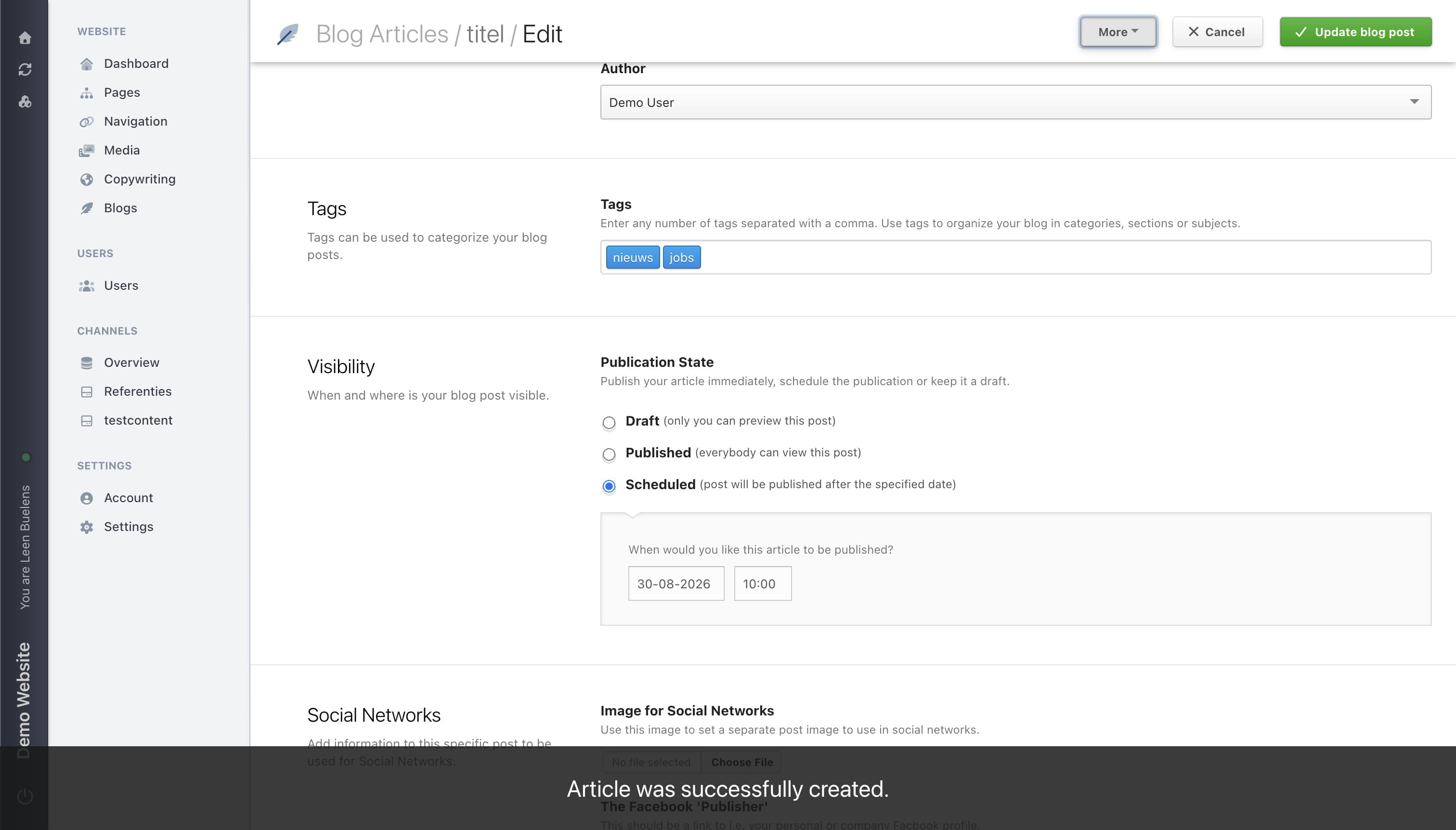 By clicking **More**, you can access extra features.
