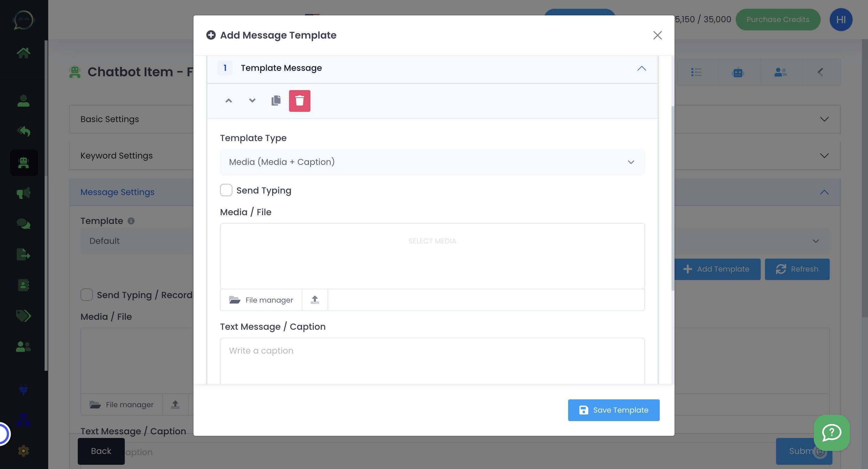 Click to choose template type
