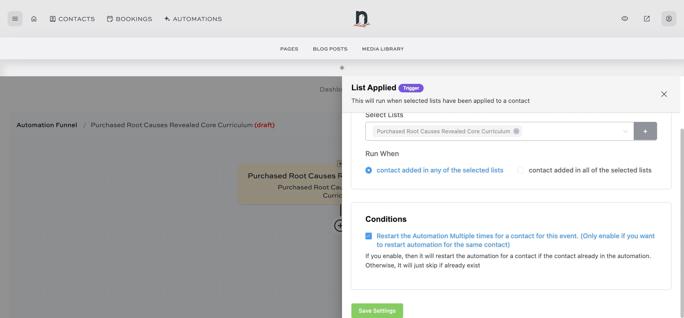 Under 'Conditions', select the check box. 