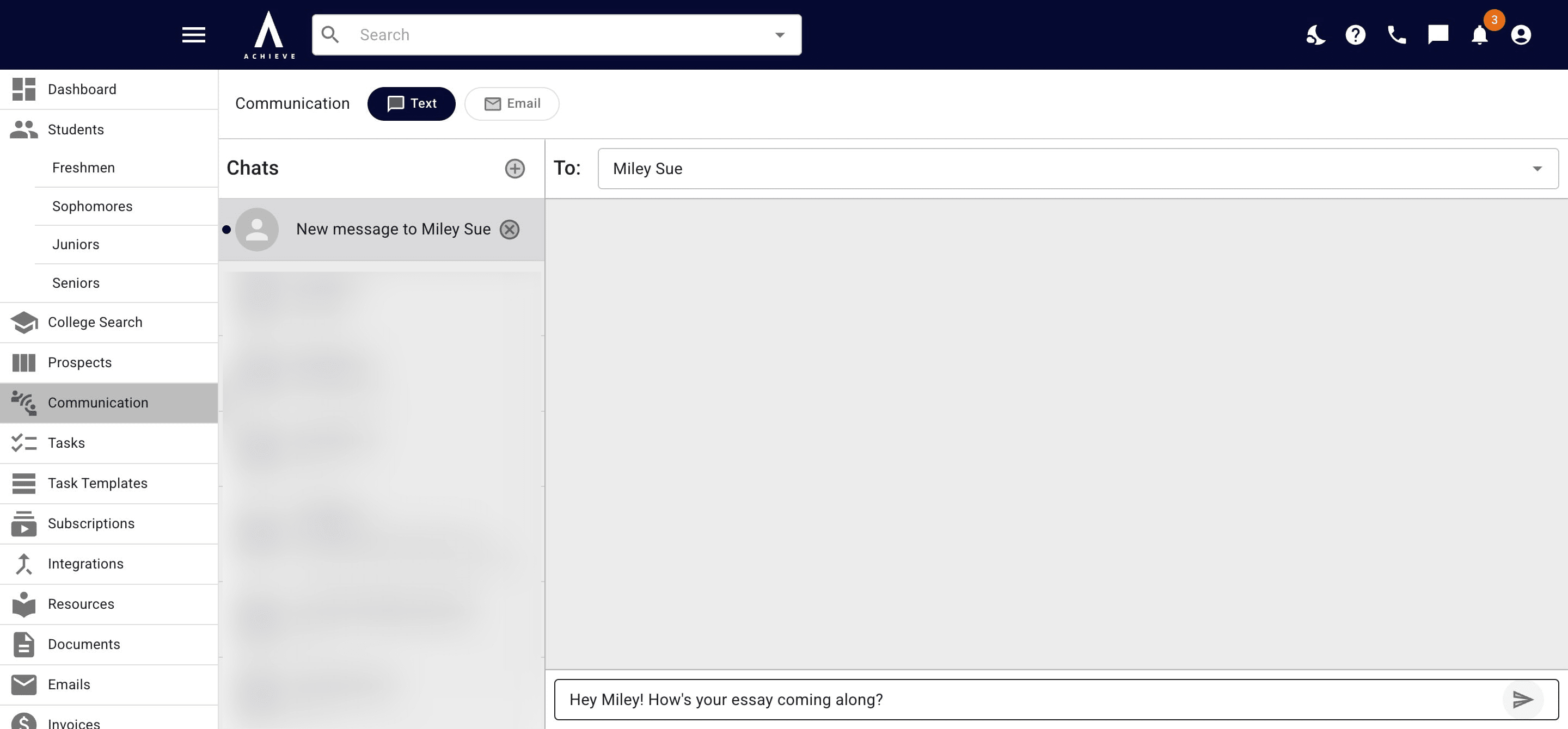 When you're ready to send your message, hit the **Arrow** icon. 