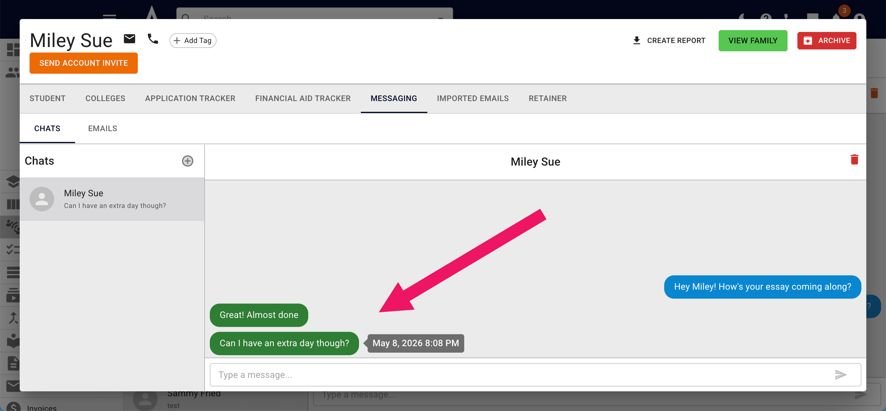 If you hover over a message, it will tell you the day & time it was sent. 