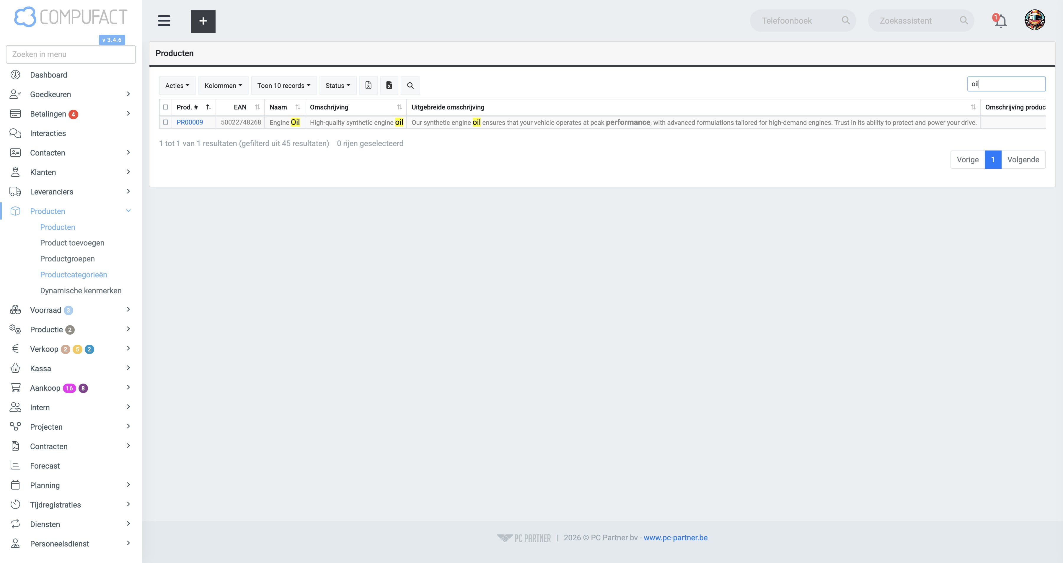 Click on "Productcategorieën"