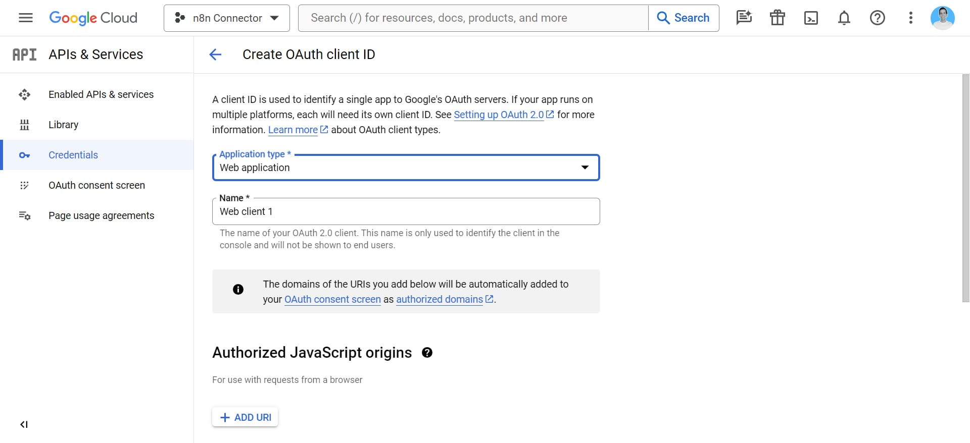 Set a name for the credential