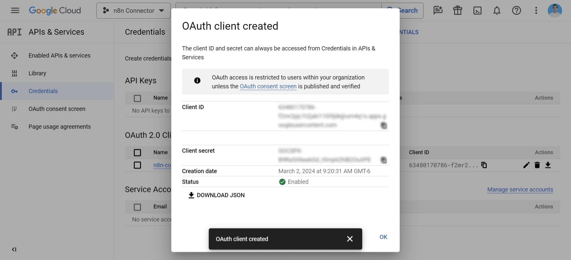 Copy your Client ID & Client Secret