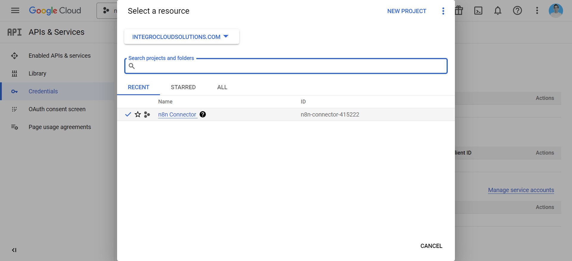 Create a new project called "n8n Connector"