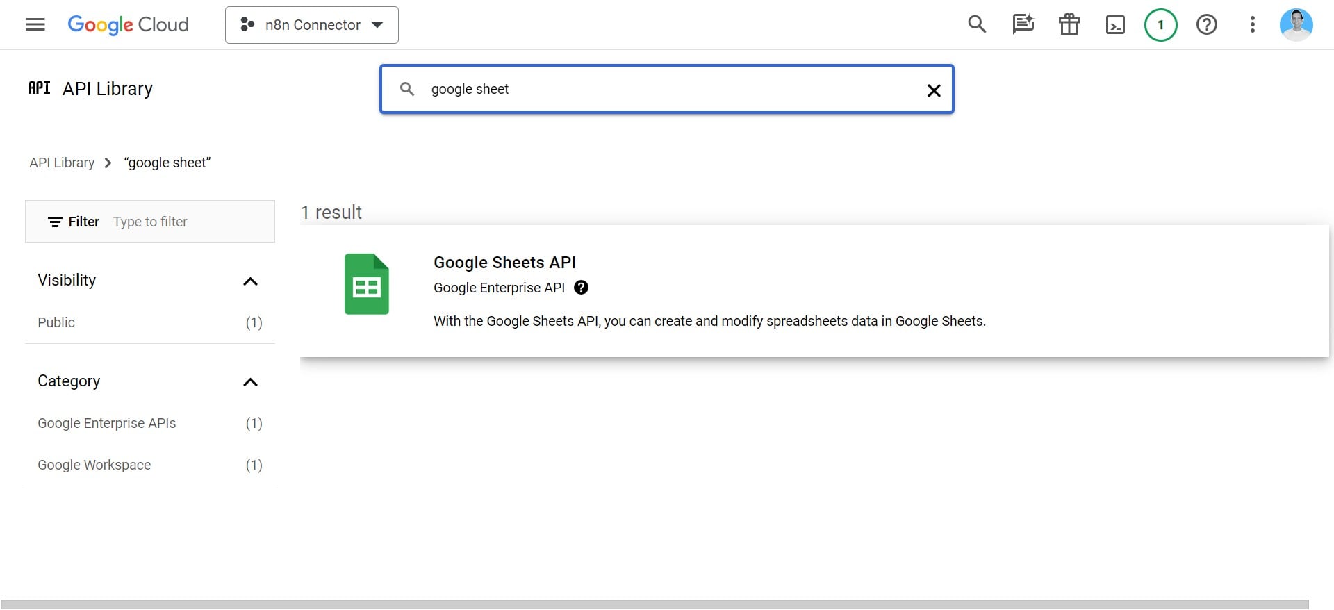 Search fir the "Google Sheets API"