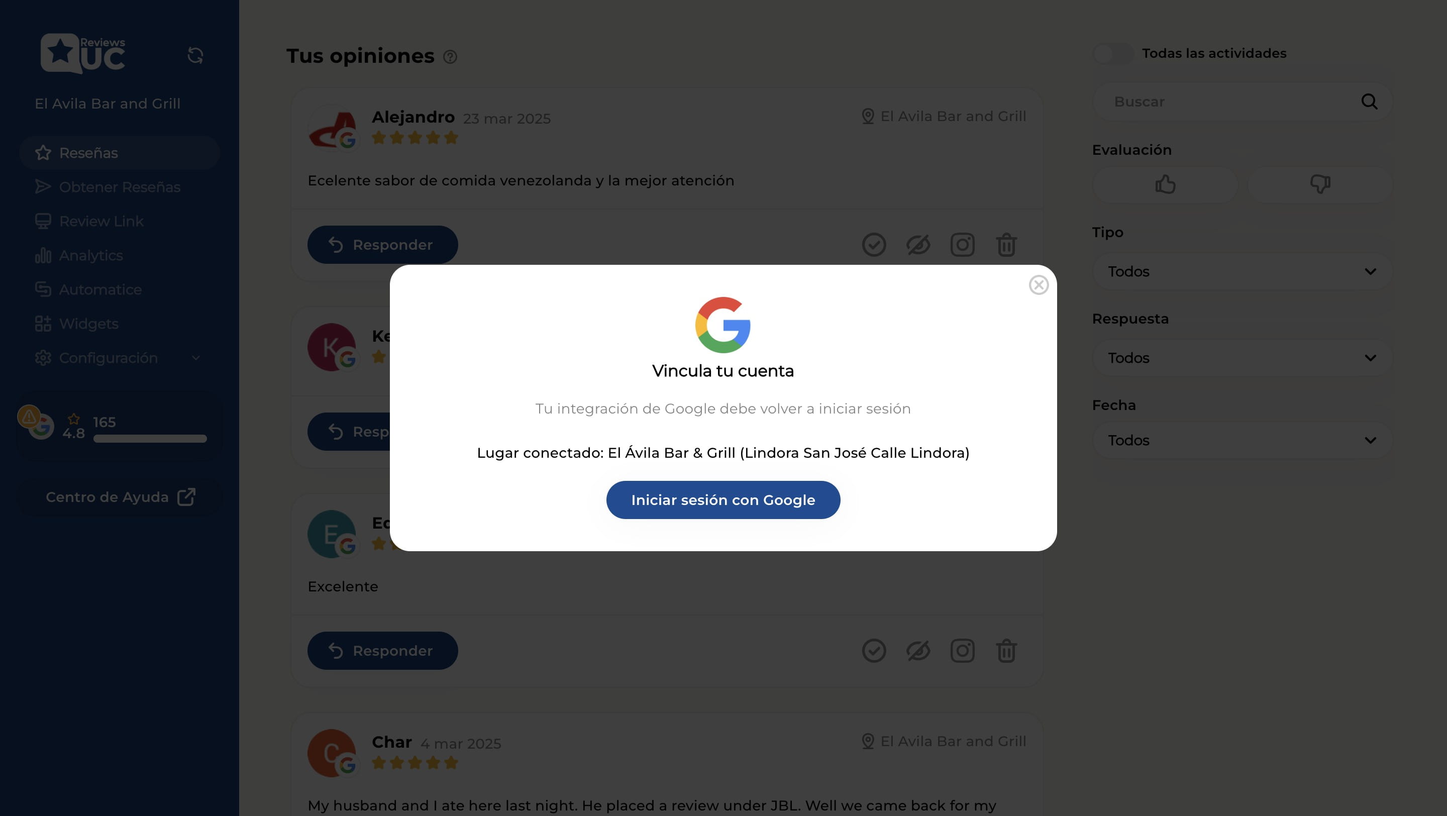 Iniciar sesión con Google