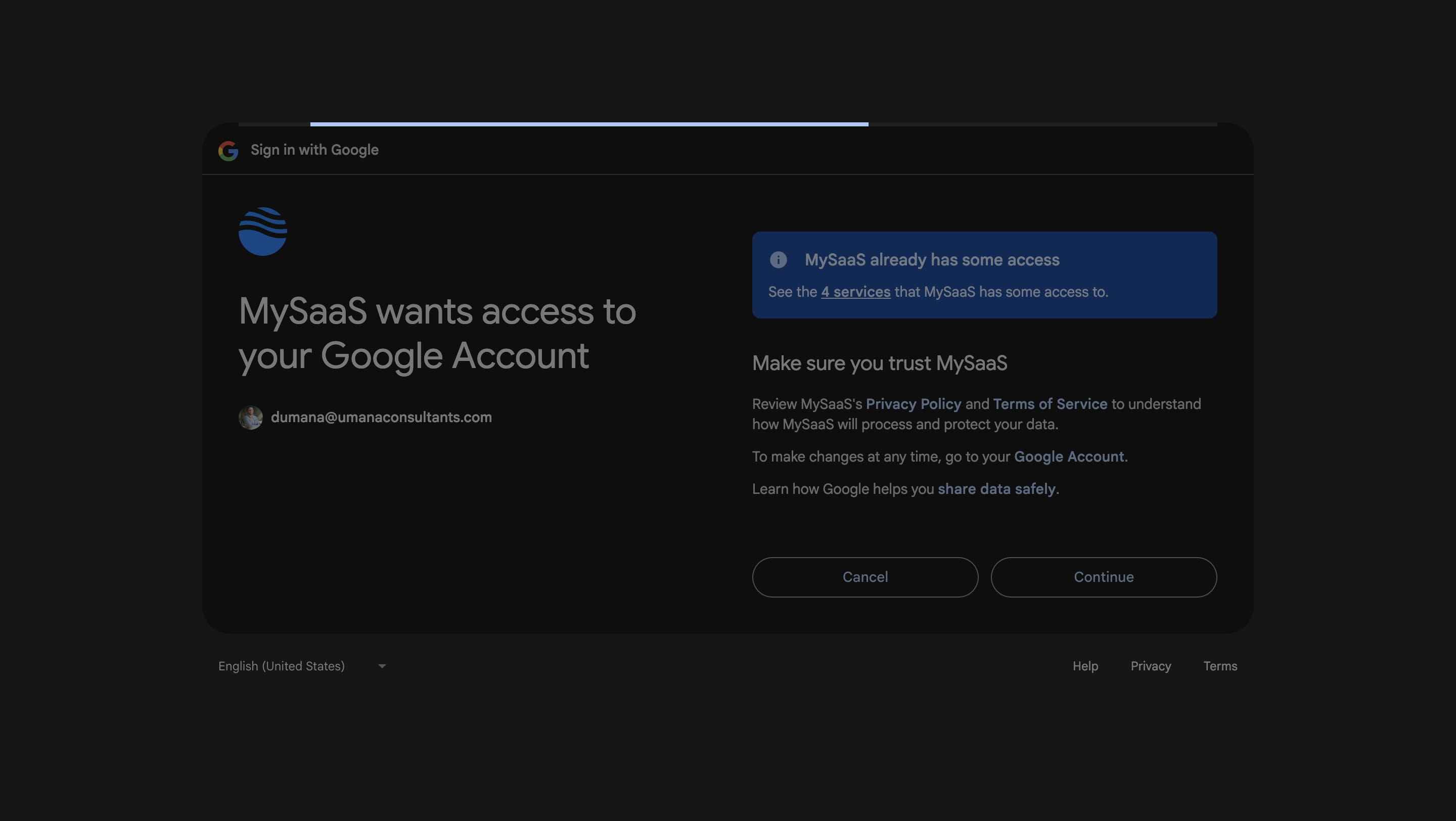 Dale click en continuar para renovar los permisos de acceso a tu propiedad de google my Business.

Y listo! ya con esto has actualizado tu cuenta!