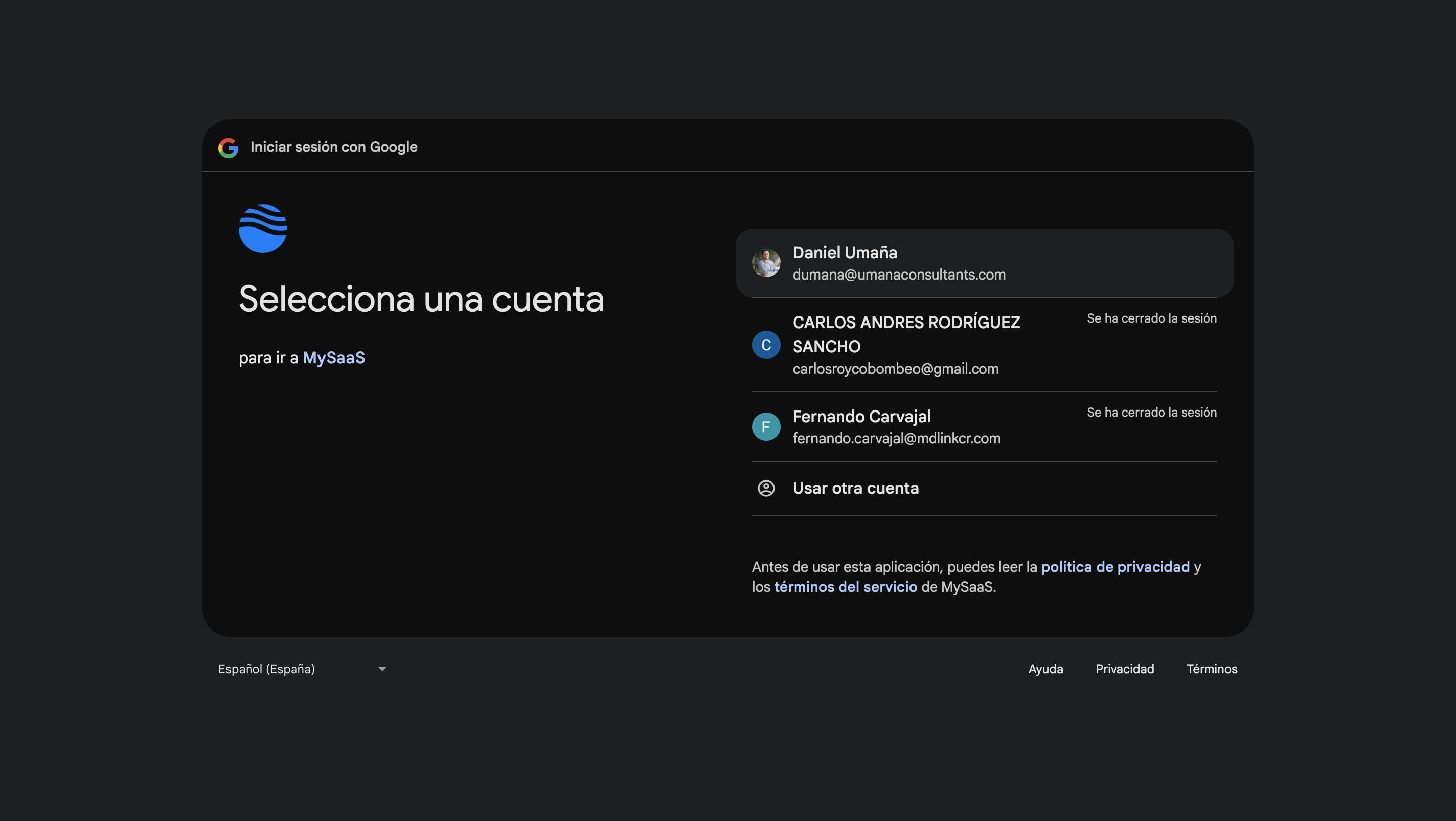Inicia sesión con la cuanta que tengas acceso a tu propiedad de google my business 