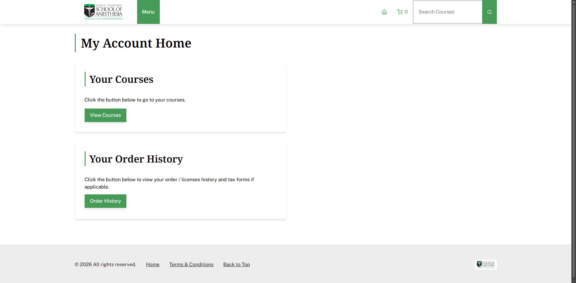 Click on "Order History"
