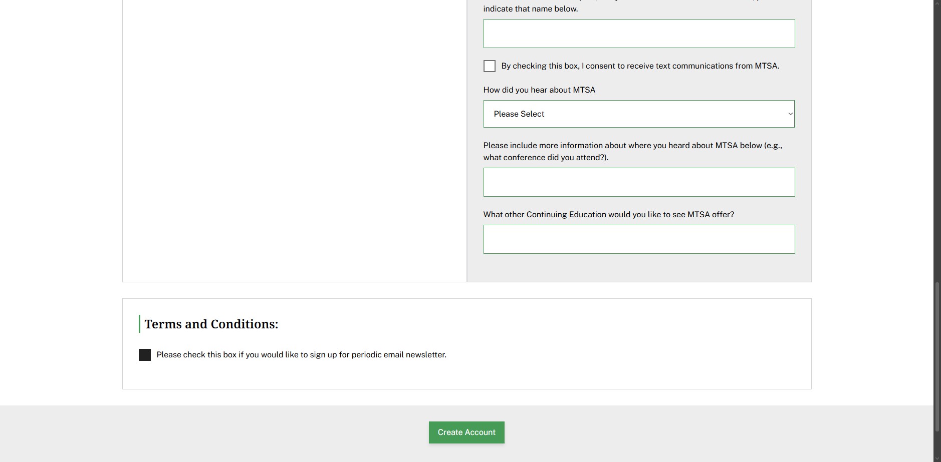 Click on "Please check this box if you would like to sign up"