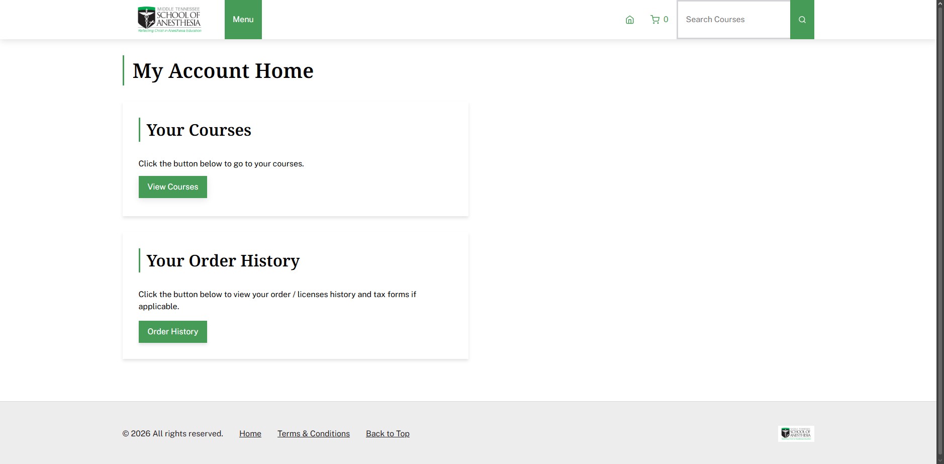 Click on "View Courses"