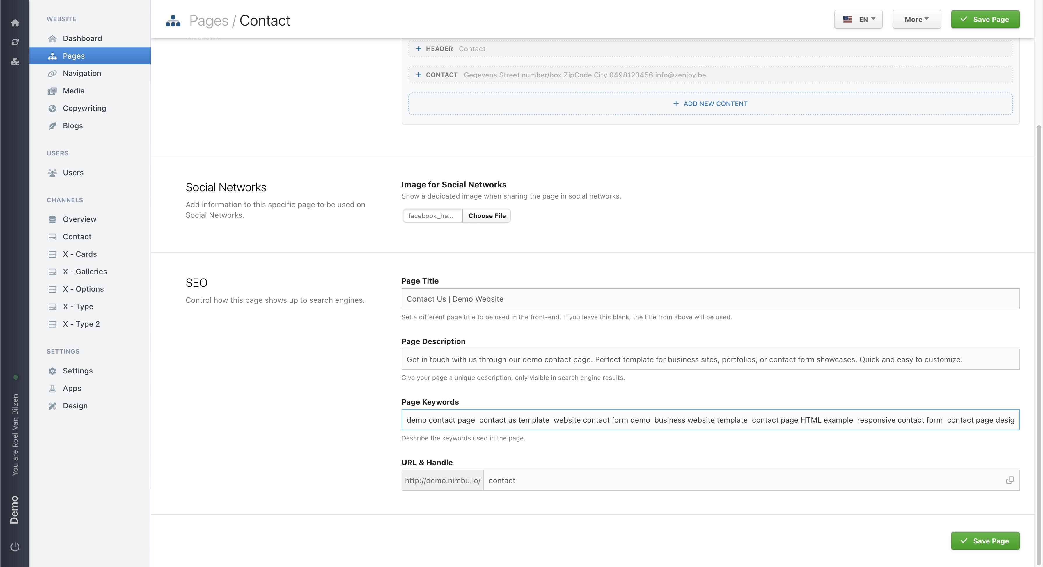 URL & Handle shows the complete URL of your page. When creating your page, the domain and the parent pages will be added in the gray area. The page title will be slugified by removing meaningless words, accents and punctuations. 
You can always change this. If you change the title of your page after it was created, the handle will not be updated.