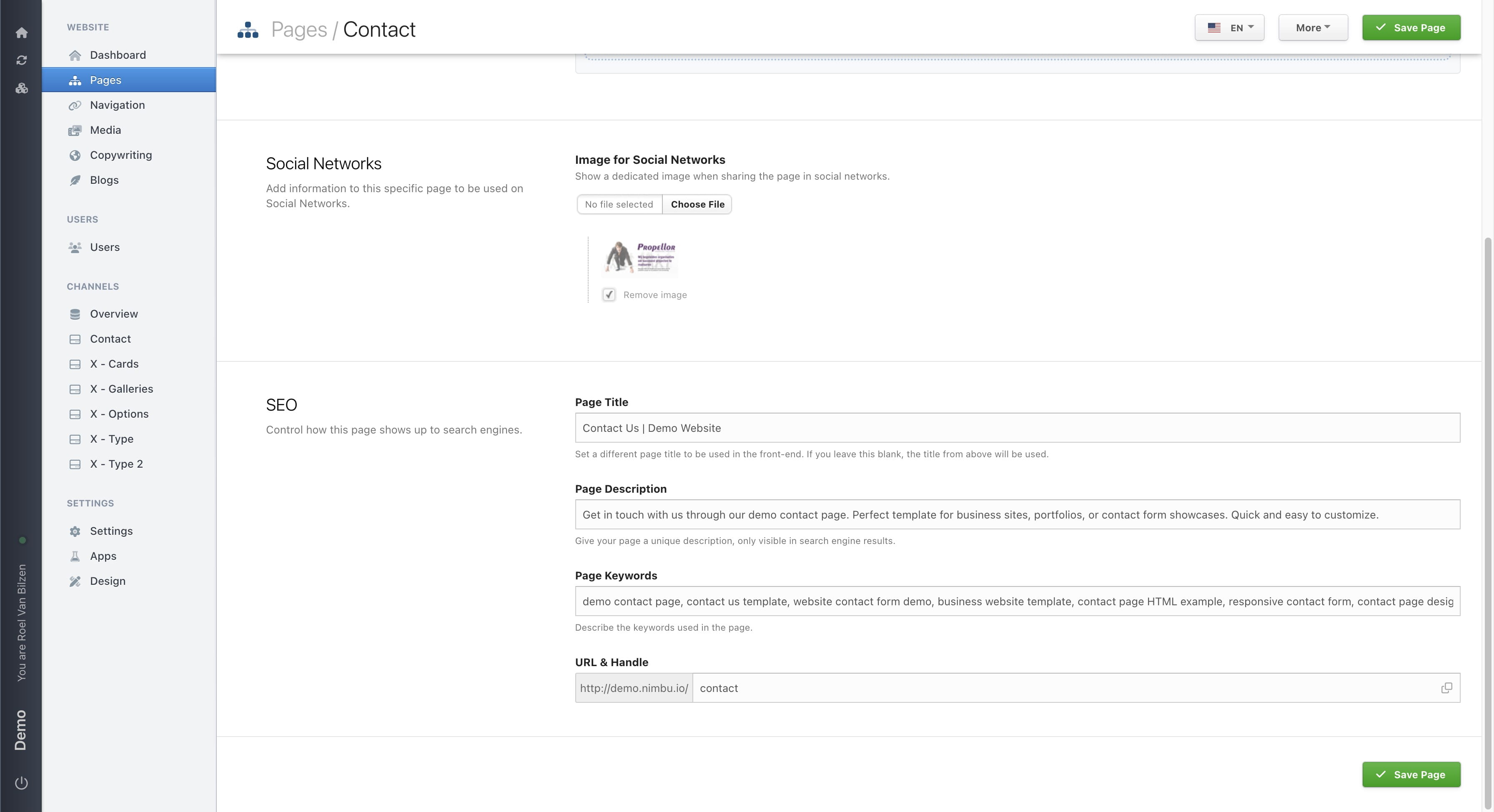 If an image is uploaded, it will show a small preview when it is saved. 
By clicking on it, it will show a large version of the image.
