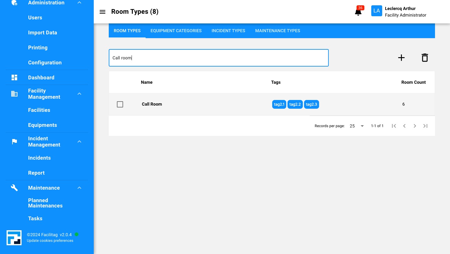 Click on the Room type