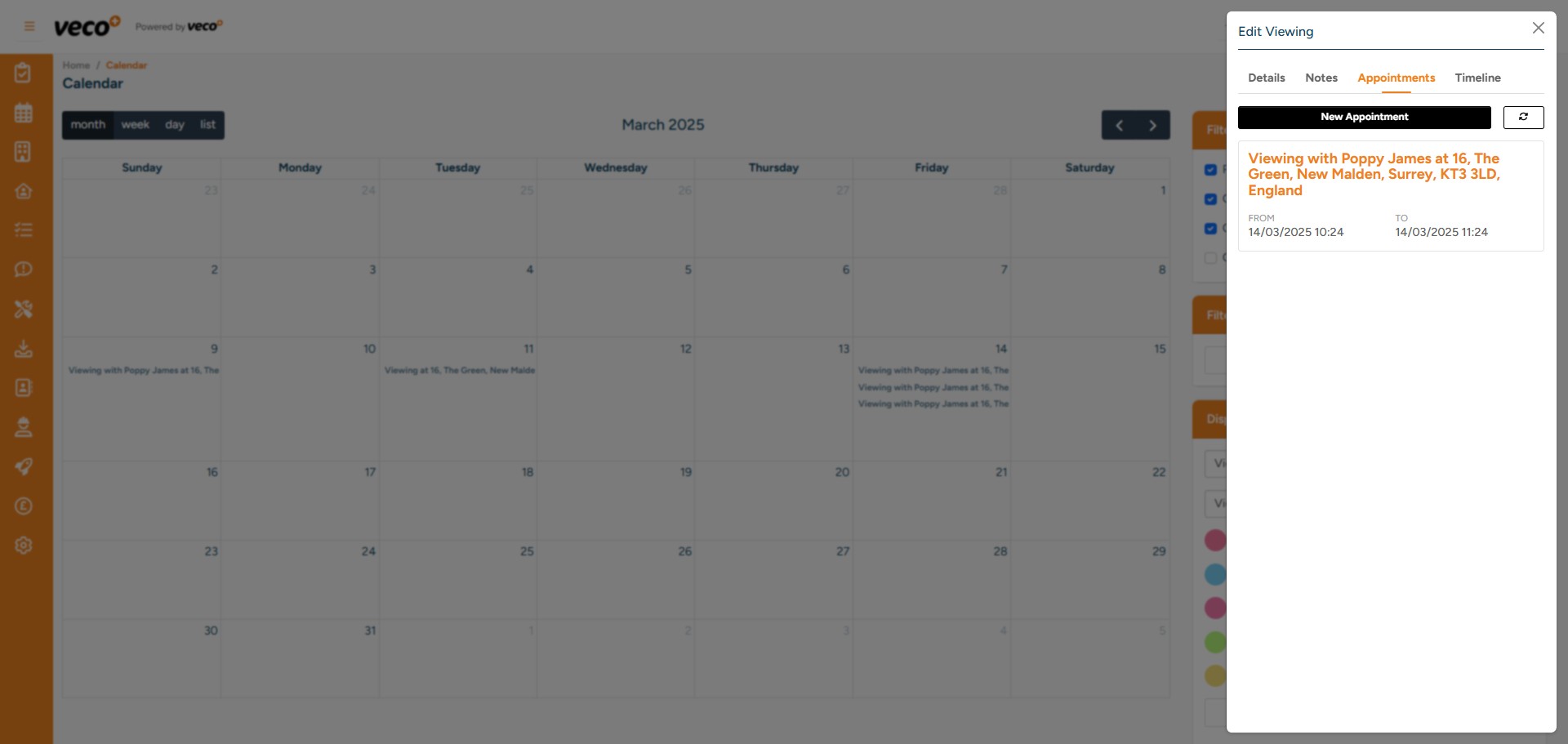 Then you can select 'New Appointment'