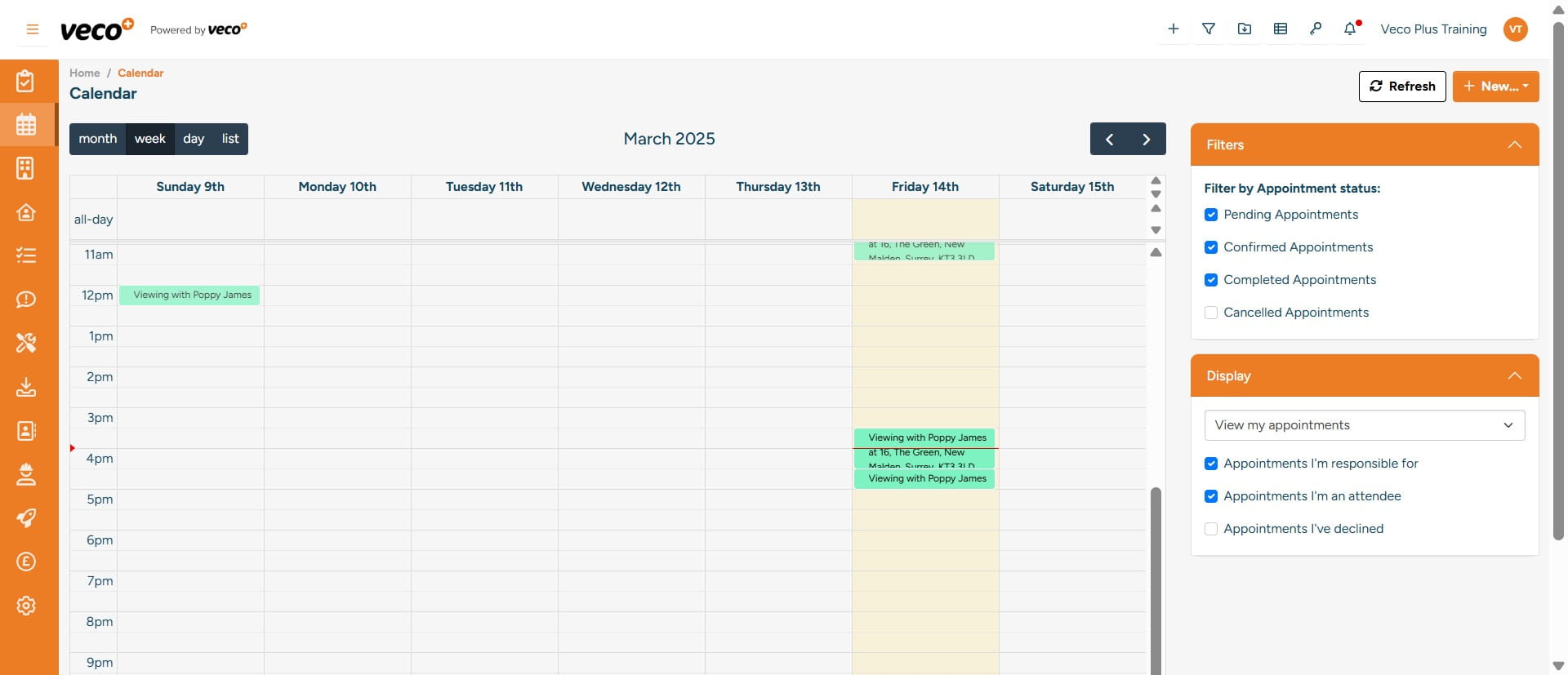 Please select the date and time of the appointment you would like to book