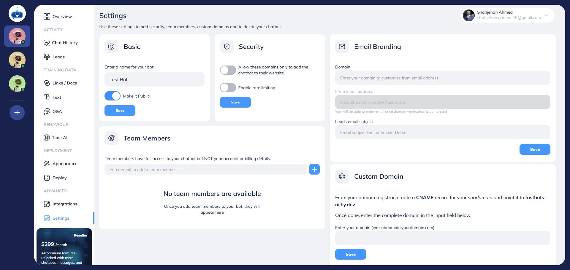 You can use this security feature to list out the websites on which your chatbot can be embedded. You can enter the domain name here and the chatbot can only be embedded in the domains listed in the "Enable Domain White Listing" security feature.