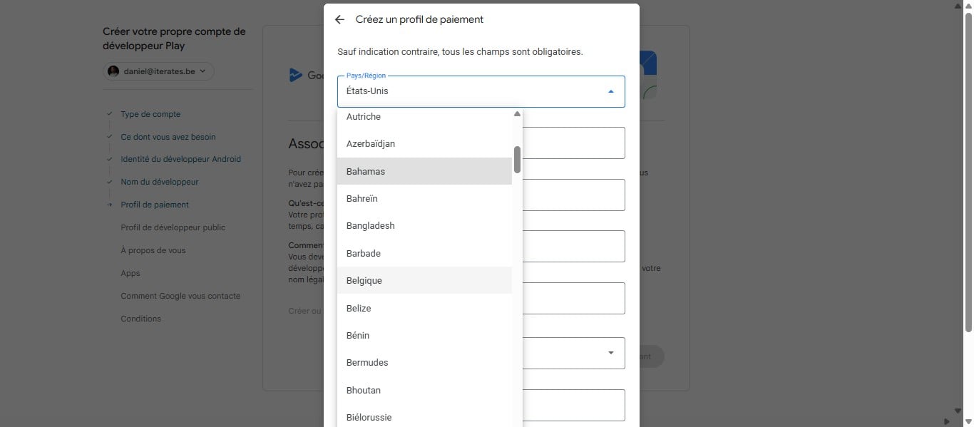Remplissez vos informations afin de créer un profil de paiement, puis cliquer sur "enregistrer"