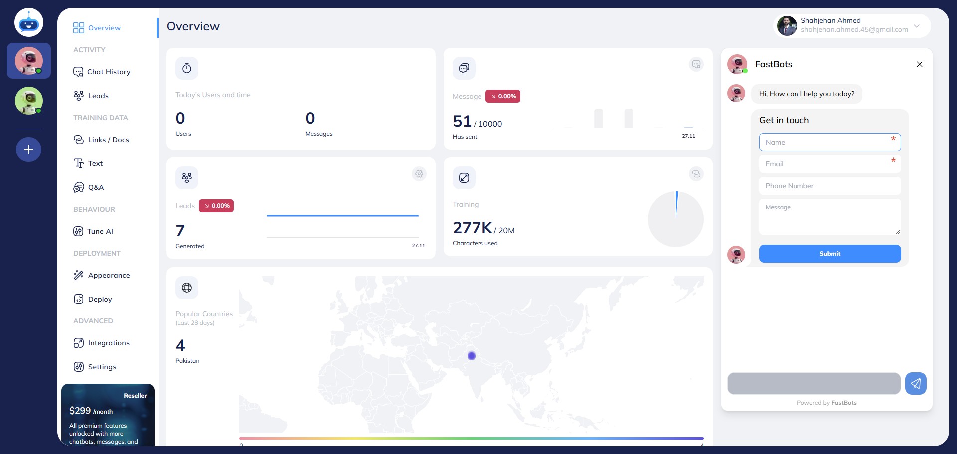 You have successfully configured your emails. The next step is to send a test lead to make sure that your lead collection form is sending leads to your emails. So click on the "Overview" button.