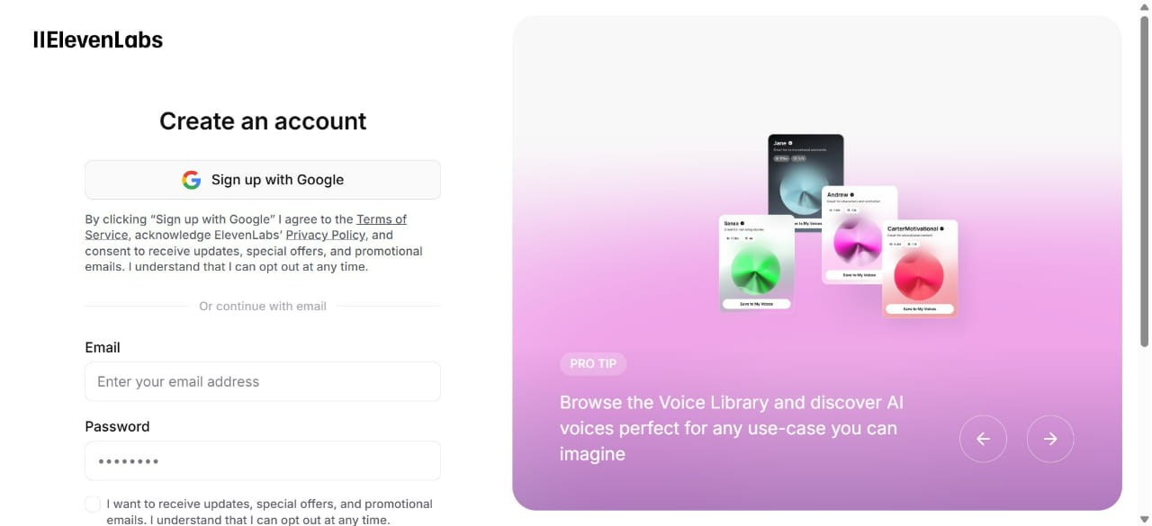 Regístrese con su cuenta de Gmail.