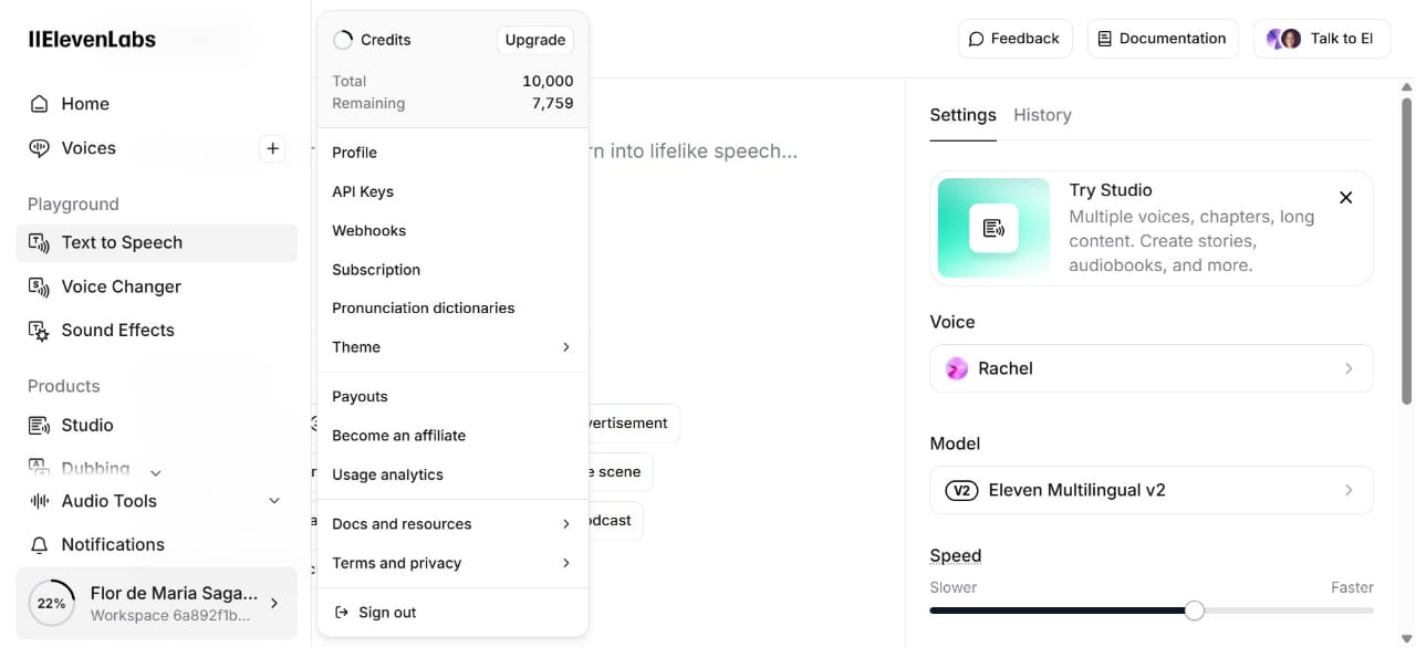 Los caracteres disponibles en esta cuenta son de 7,759.