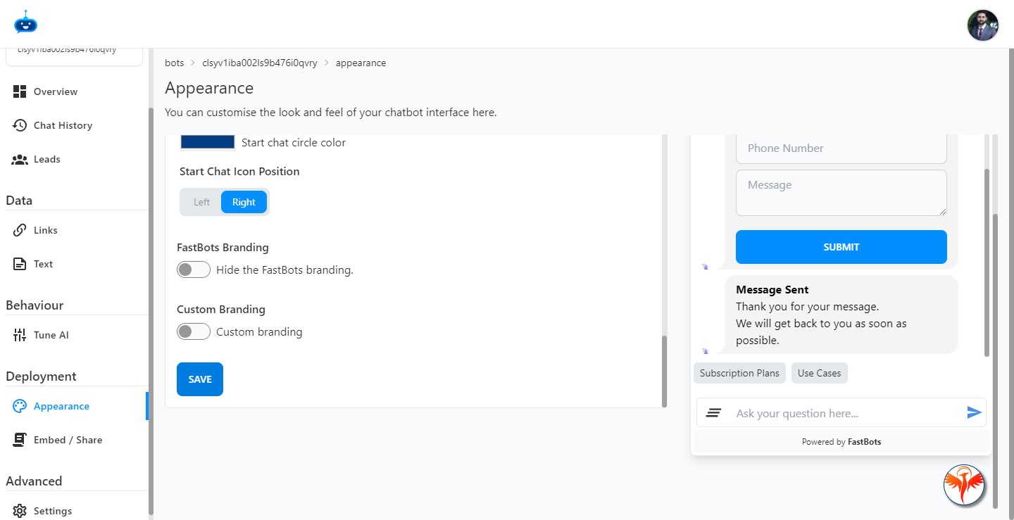 Click on the "Save" button to save all the changes.