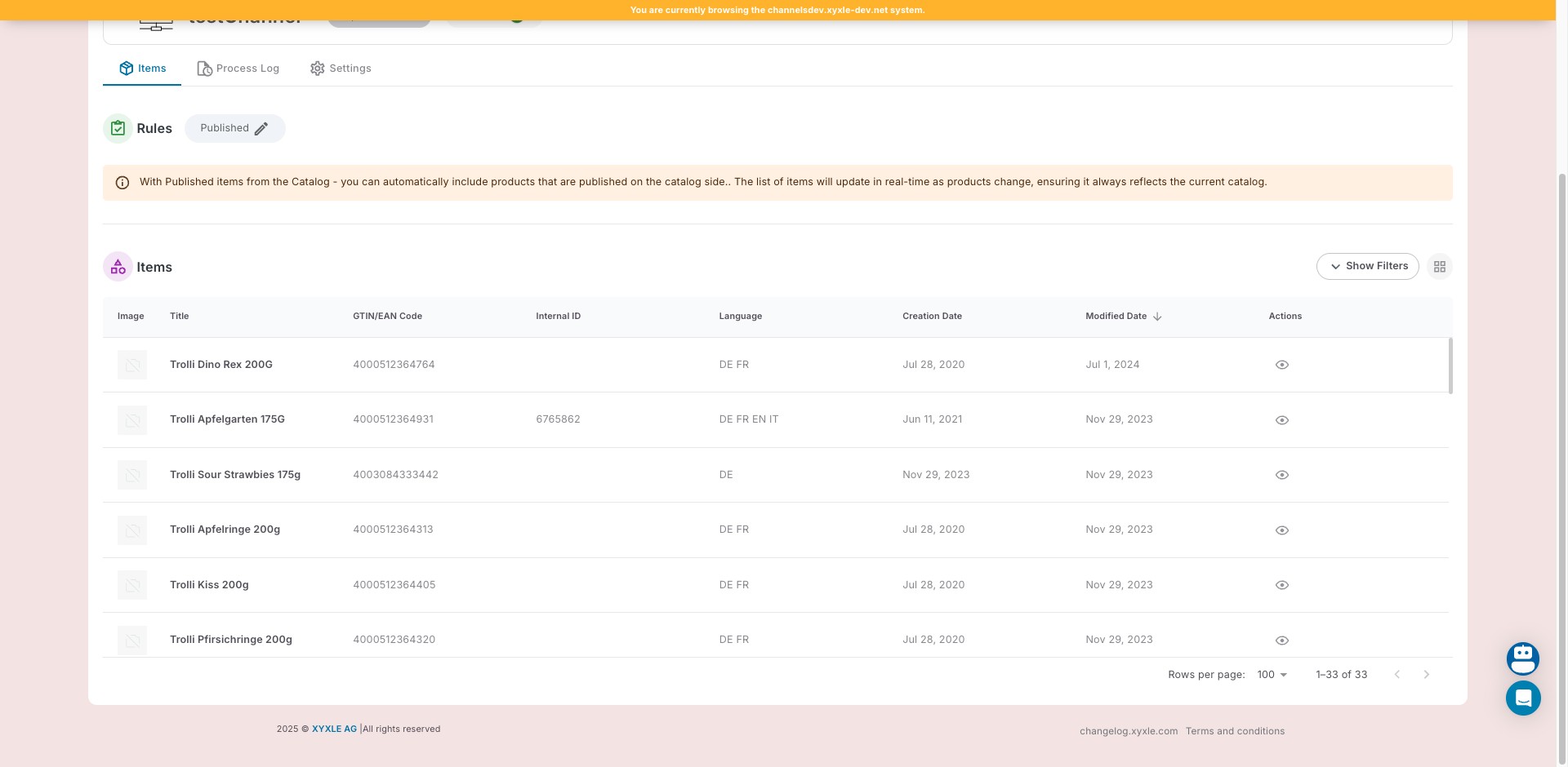 Click on "1–33 of 33"