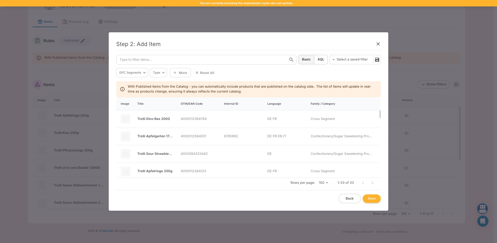 Click on "1–33 of 33"