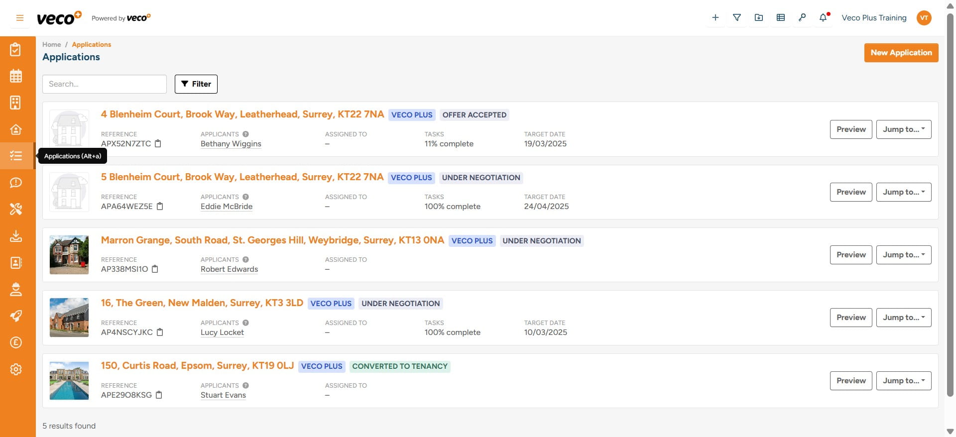 To add a Workflow to an application go to 'Applications' on the navigation bar 