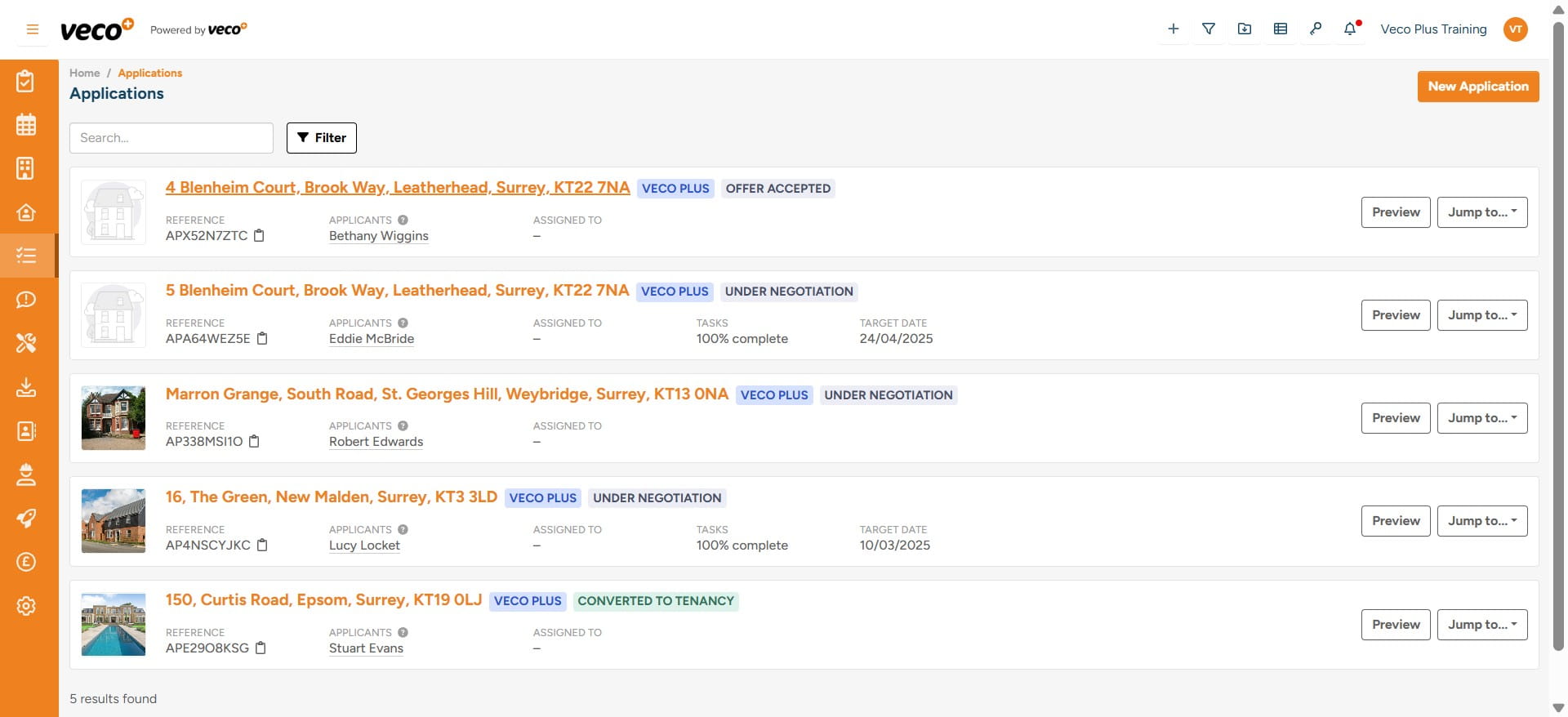 Select the Application you would like to add the 'Workflow' to 