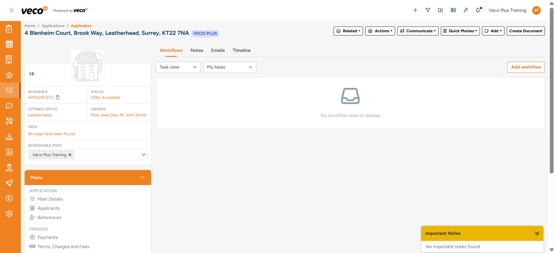 In the upper right corner select ‘Add Workflow’