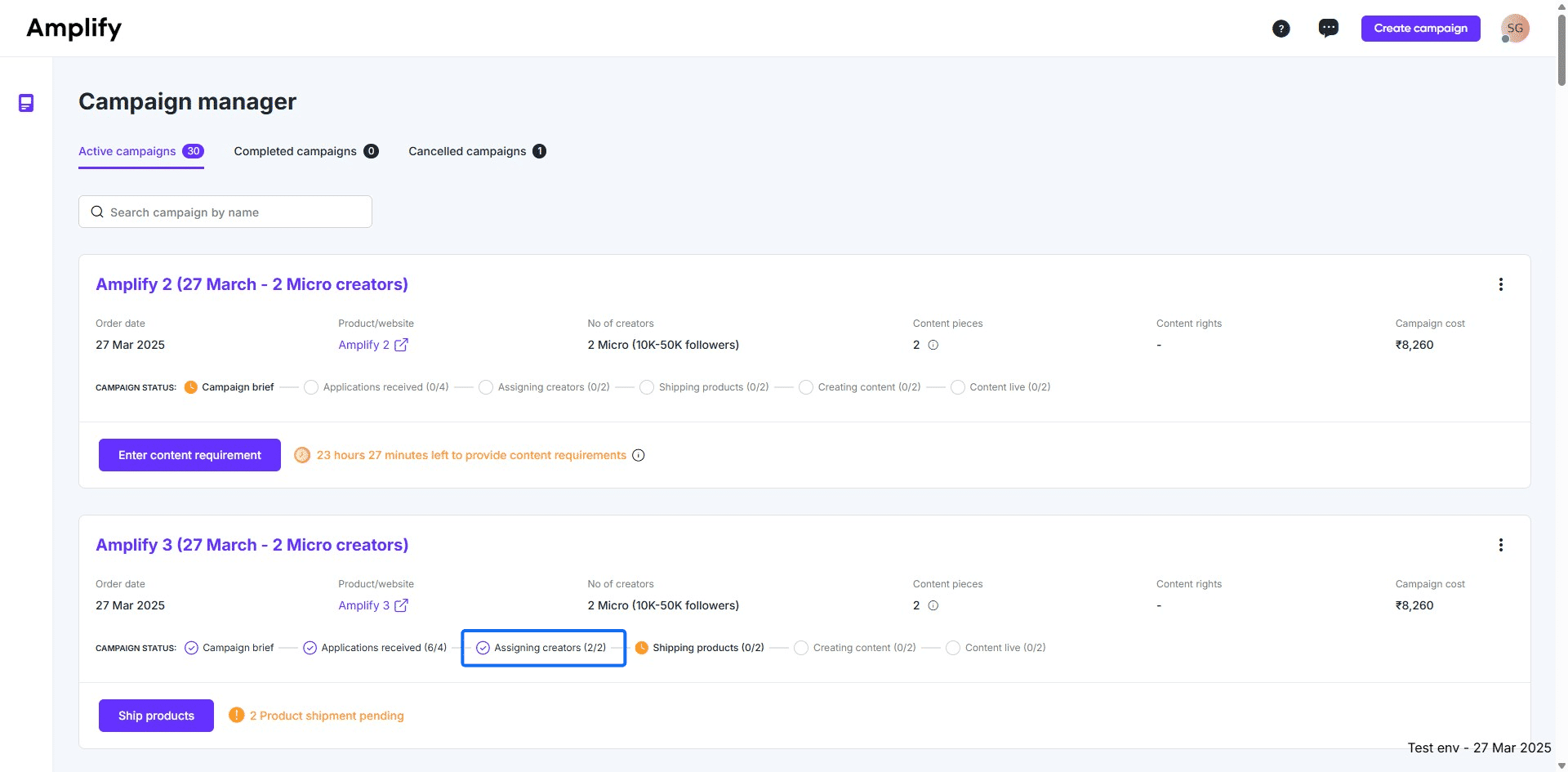 Hurray! The creators are selected—time to ship the products!