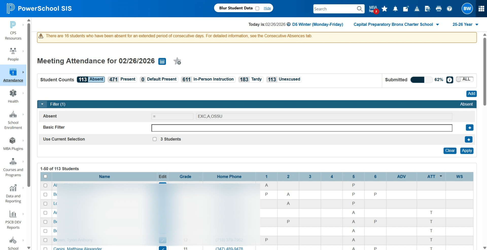 Navigate to the Meeting Attendance Report