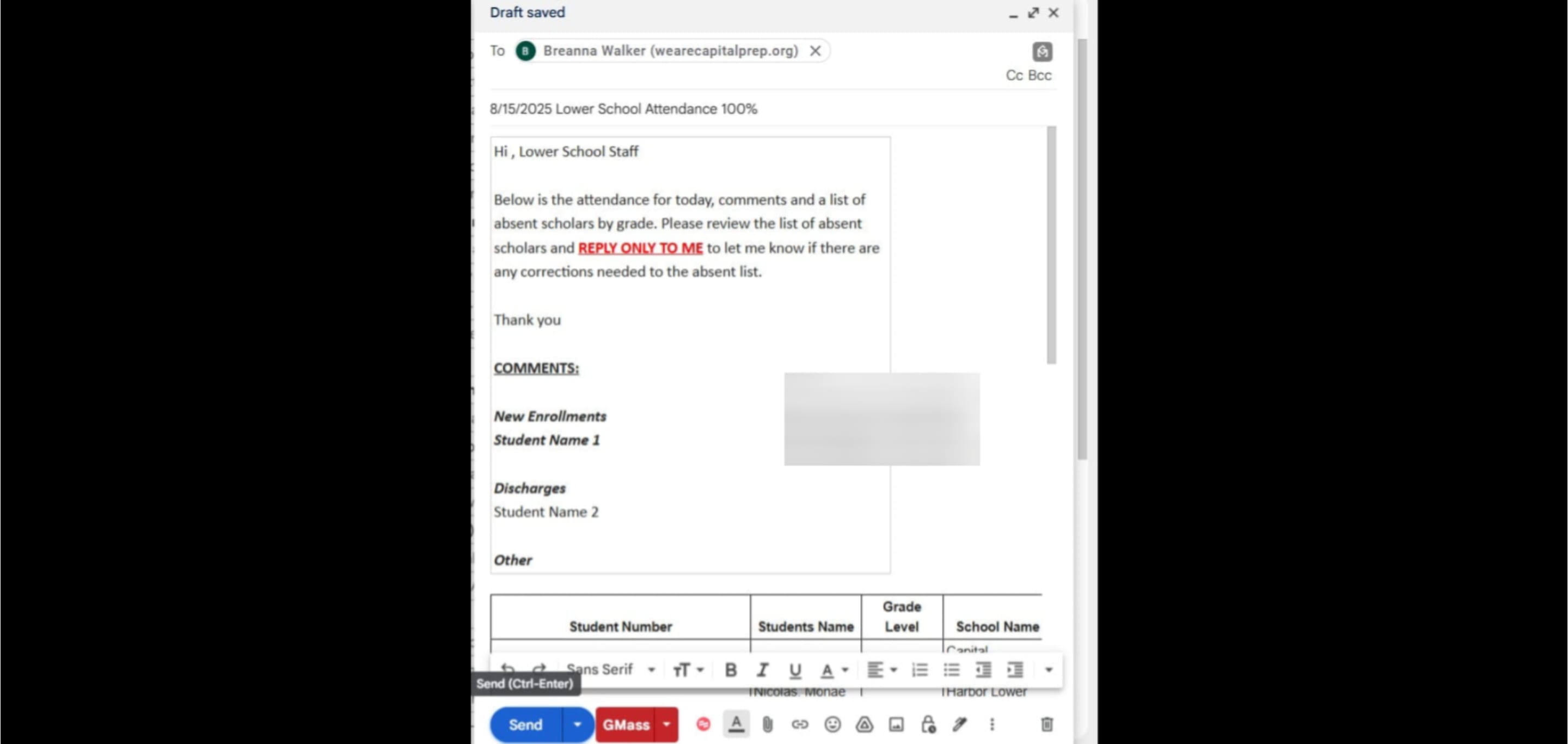 Click on "Send"